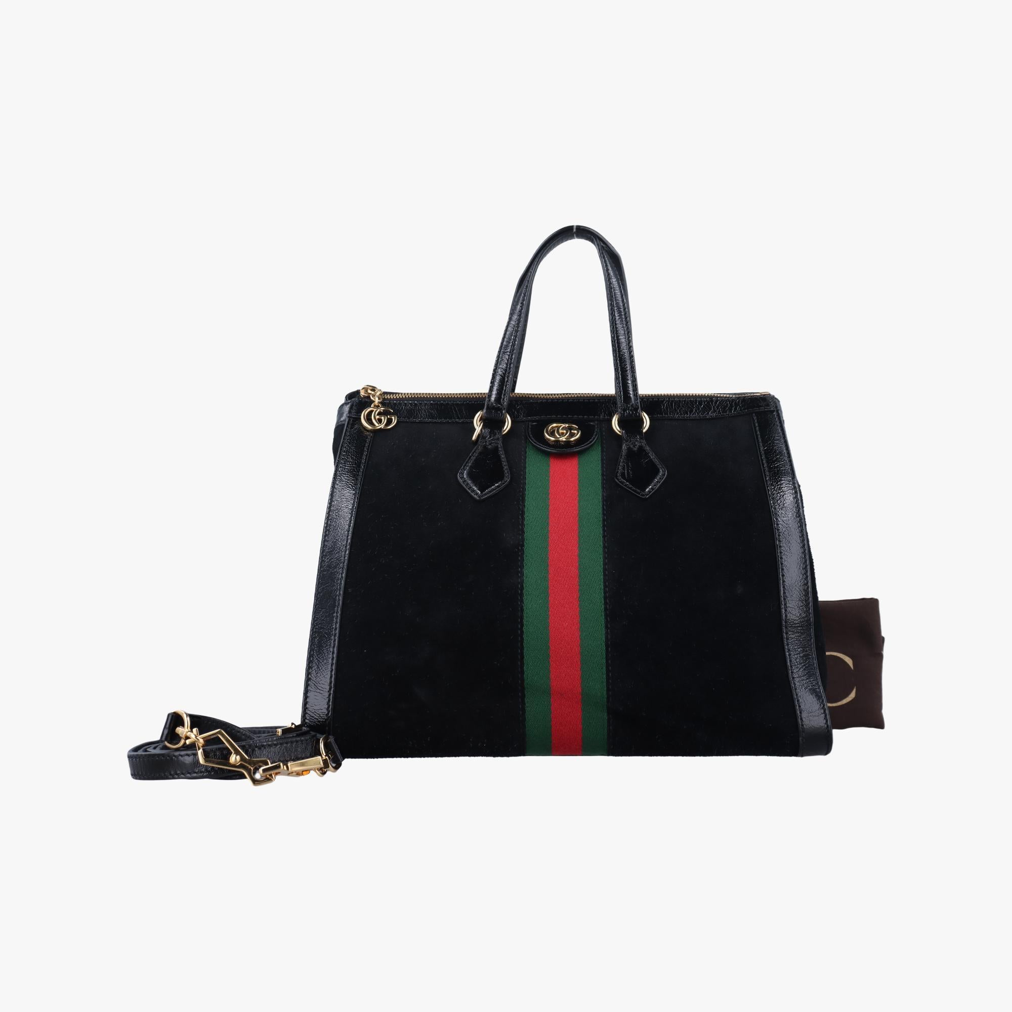 グッチ Gucci ショルダーバッグ レディース オフィディア ブラック×グリーン×レッド スエード×レザー 524537 H025145523