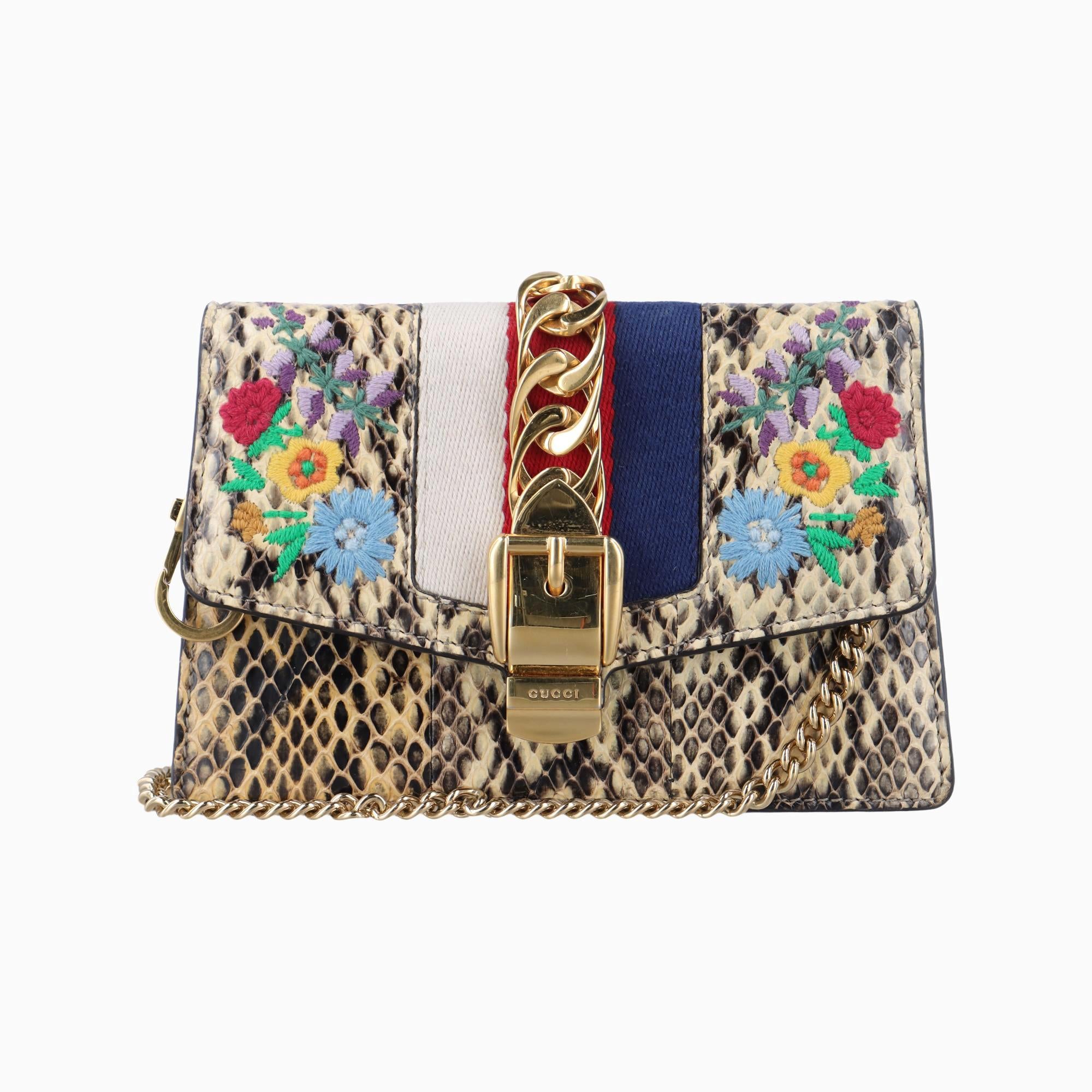 グッチ Gucci ショルダーバッグ レディース シルヴィ マルチカラー ヘビ革 494646