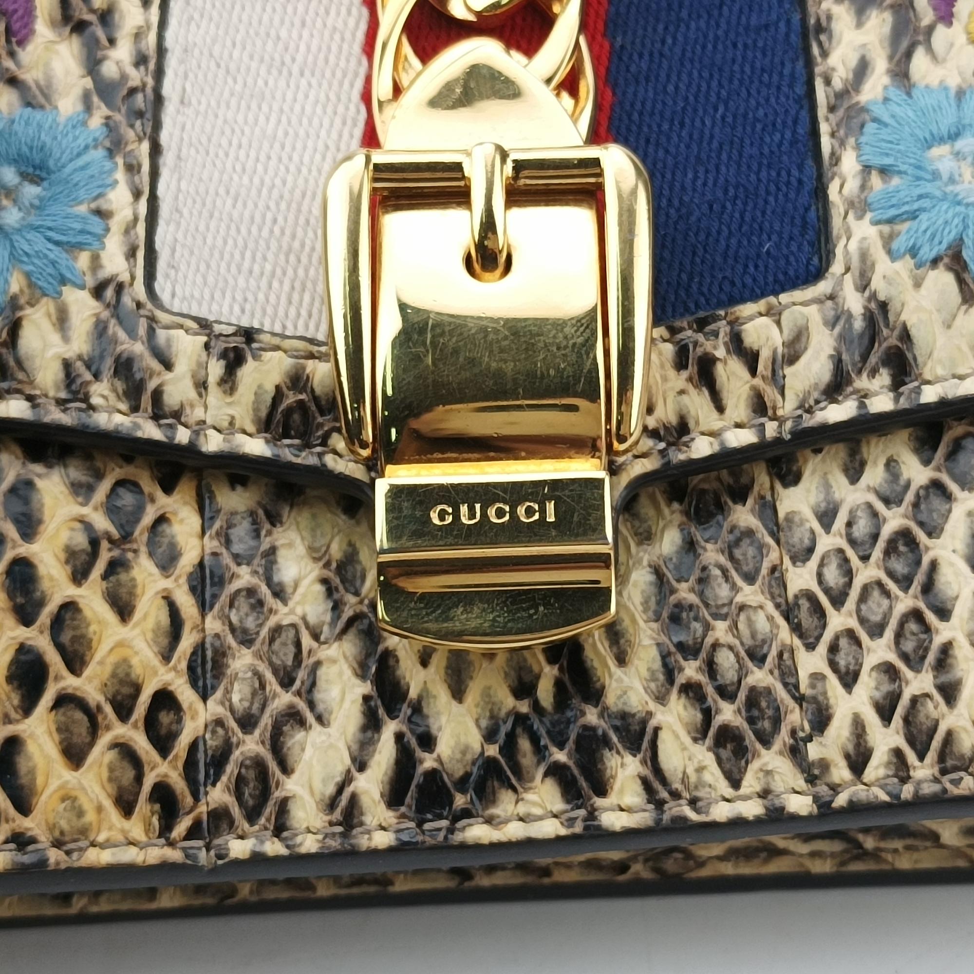 グッチ Gucci ショルダーバッグ レディース シルヴィ マルチカラー ヘビ革 494646