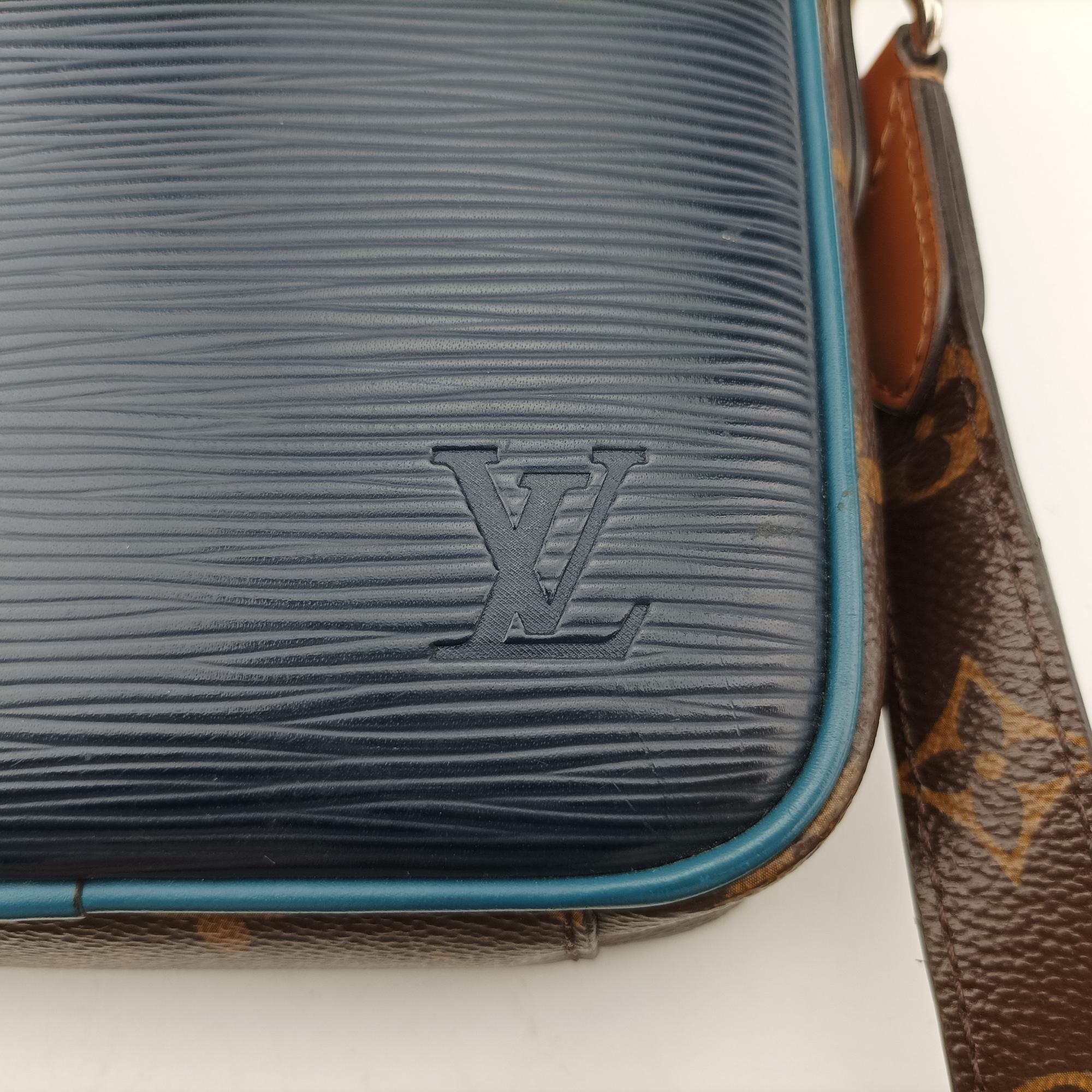 ルイヴィトン Louis Vuitton ショルダーバッグ レディース ダヌーブ スリムPM モノグラム/ブラウン系×ネイビー エピ M51459 FO3188