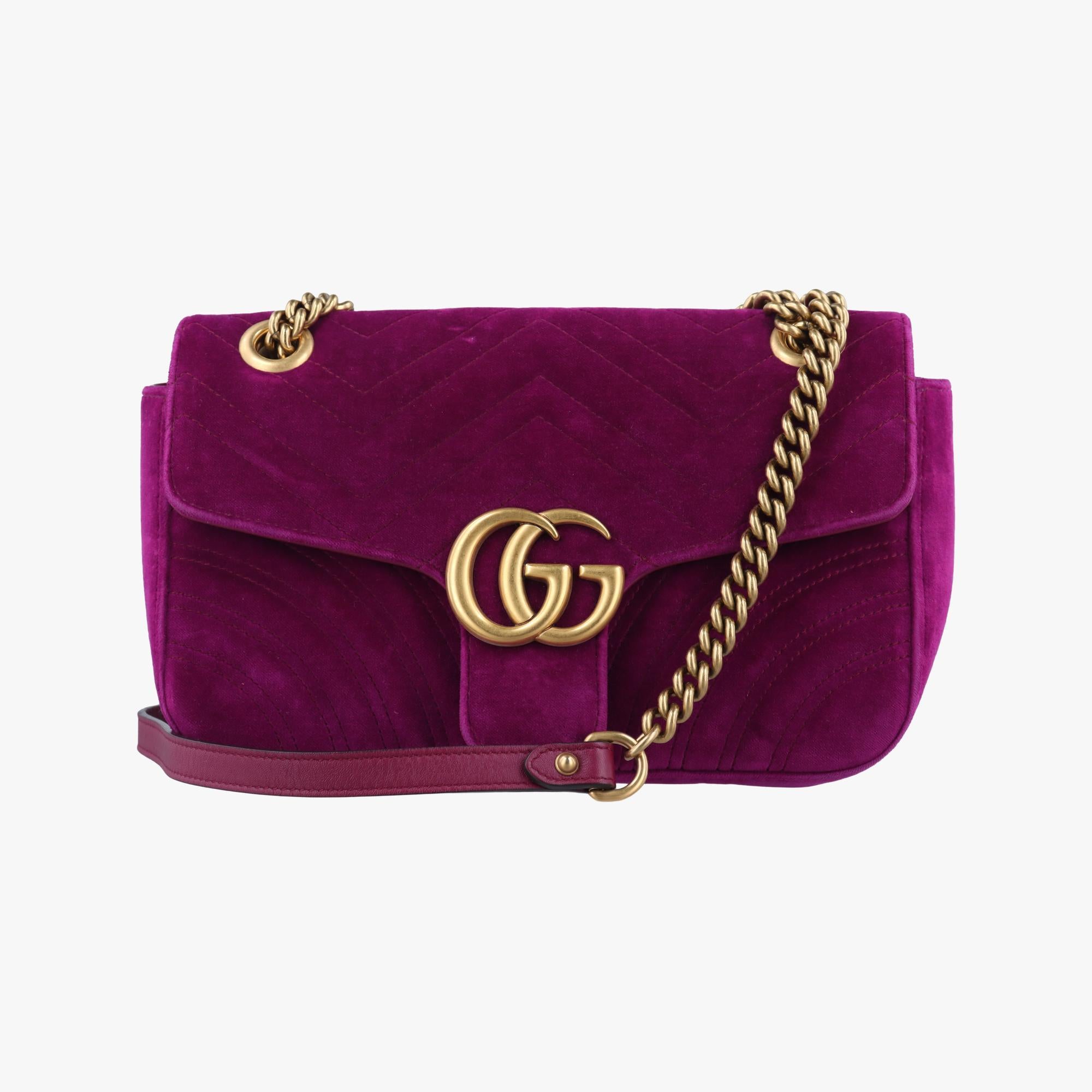 グッチ Gucci ショルダーバッグ レディース GGマーモント パープル ベロア 443497 I021558636