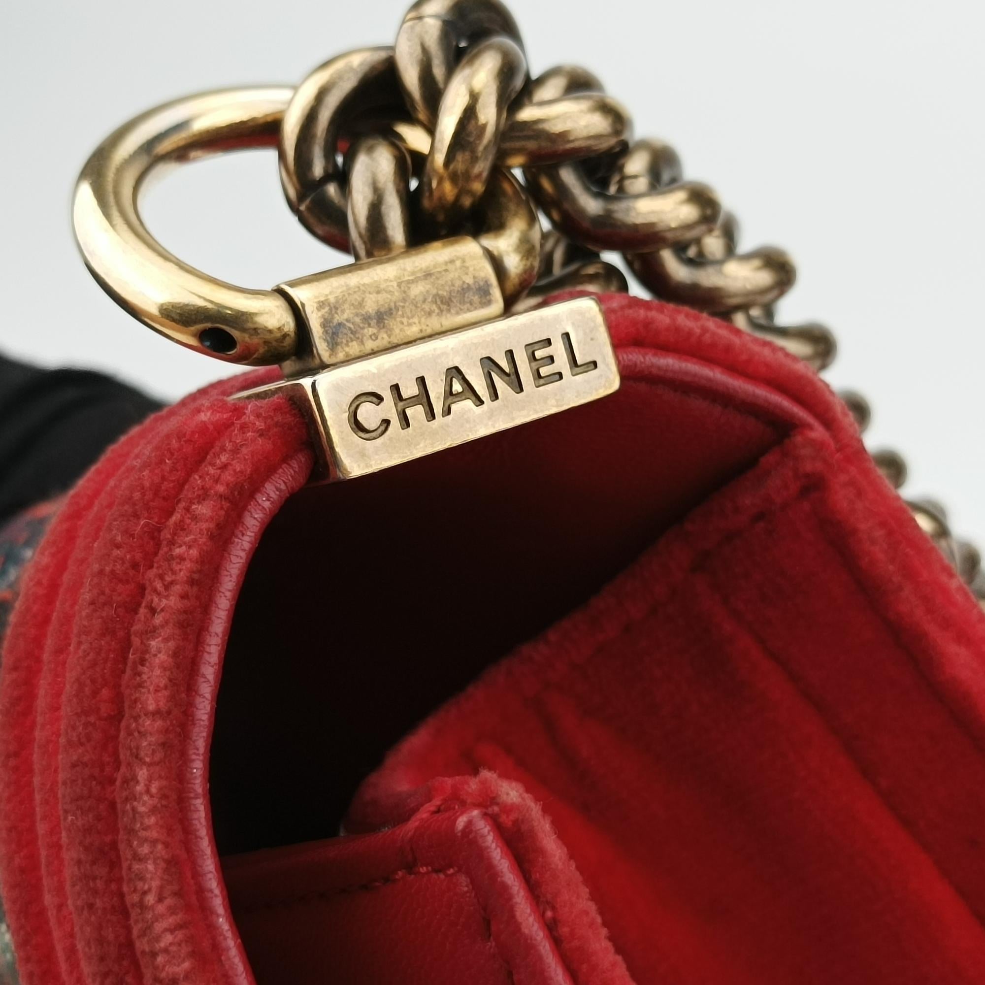 シャネル Chanel ショルダーバッグ レディース ボーイシャネル レッド×マルチカラー ファブリック×ベロア A67774 18373980