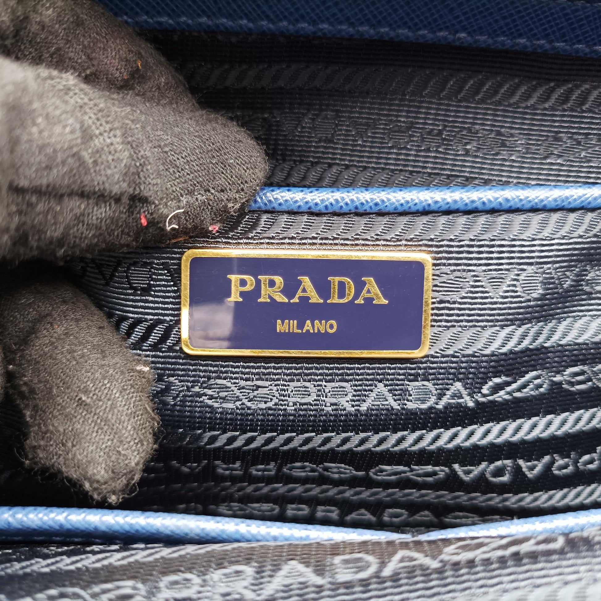 プラダ Prada ショルダーバッグ レディース ガレリア ブルー サフィアーノレザー BN2274 7/A 208