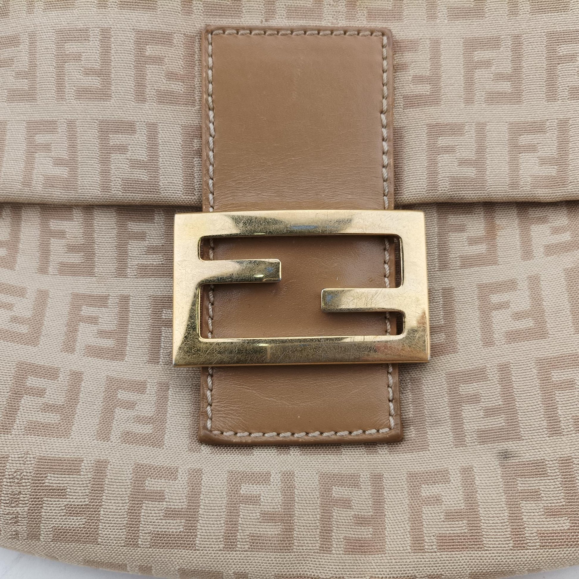 フェンディ Fendi ショルダーバッグ レディース ズッキーノ柄 ベージュ キャンバス×レザー 2362 8BT075 LPN 058