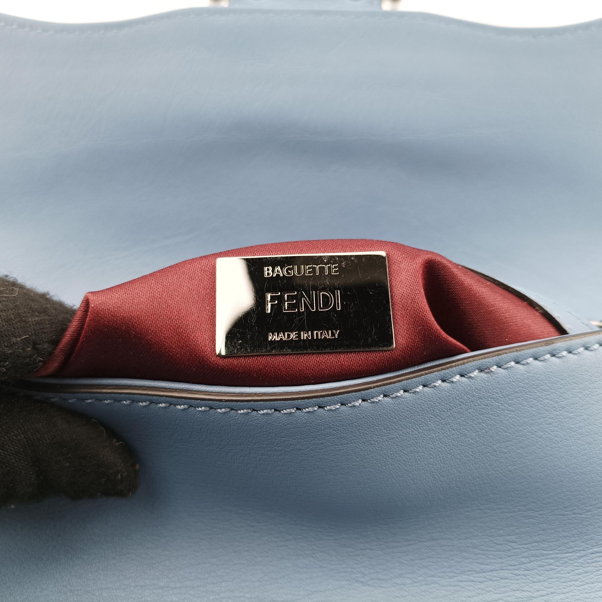 フェンディ Fendi ショルダーバッグ レディース バゲット ブルー レザー 8BR600-I8L-169-10429