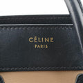 セリーヌ Celine ハンドバッグ レディース ラゲージマイクロショッパー ブラック×ベージュ×ブルー スエード×レザー S-VP-1102 S-CU-1112