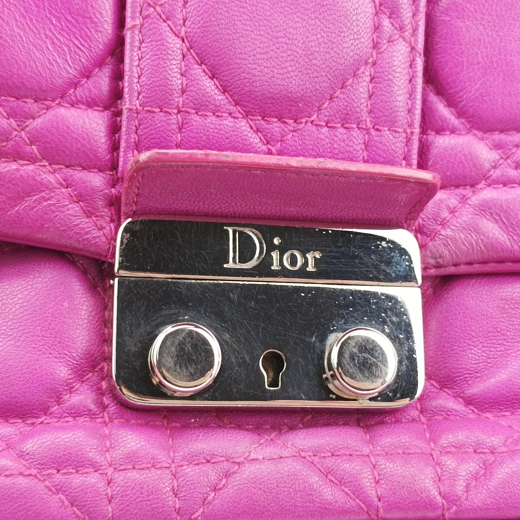 クリスチャンディオール Christian Dior ショルダーバッグ レディース ミスディオール　カナージュ　ニューロック パープル ラムスキン 00-LU-0122