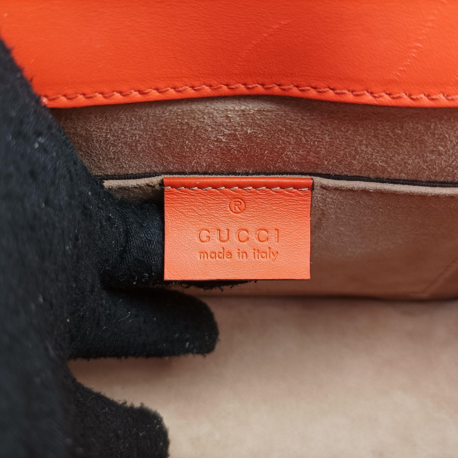 グッチ Gucci ショルダーバッグ レディース シルヴィ オレンジ×ネイビー×レッド レザー 470270 E022334200