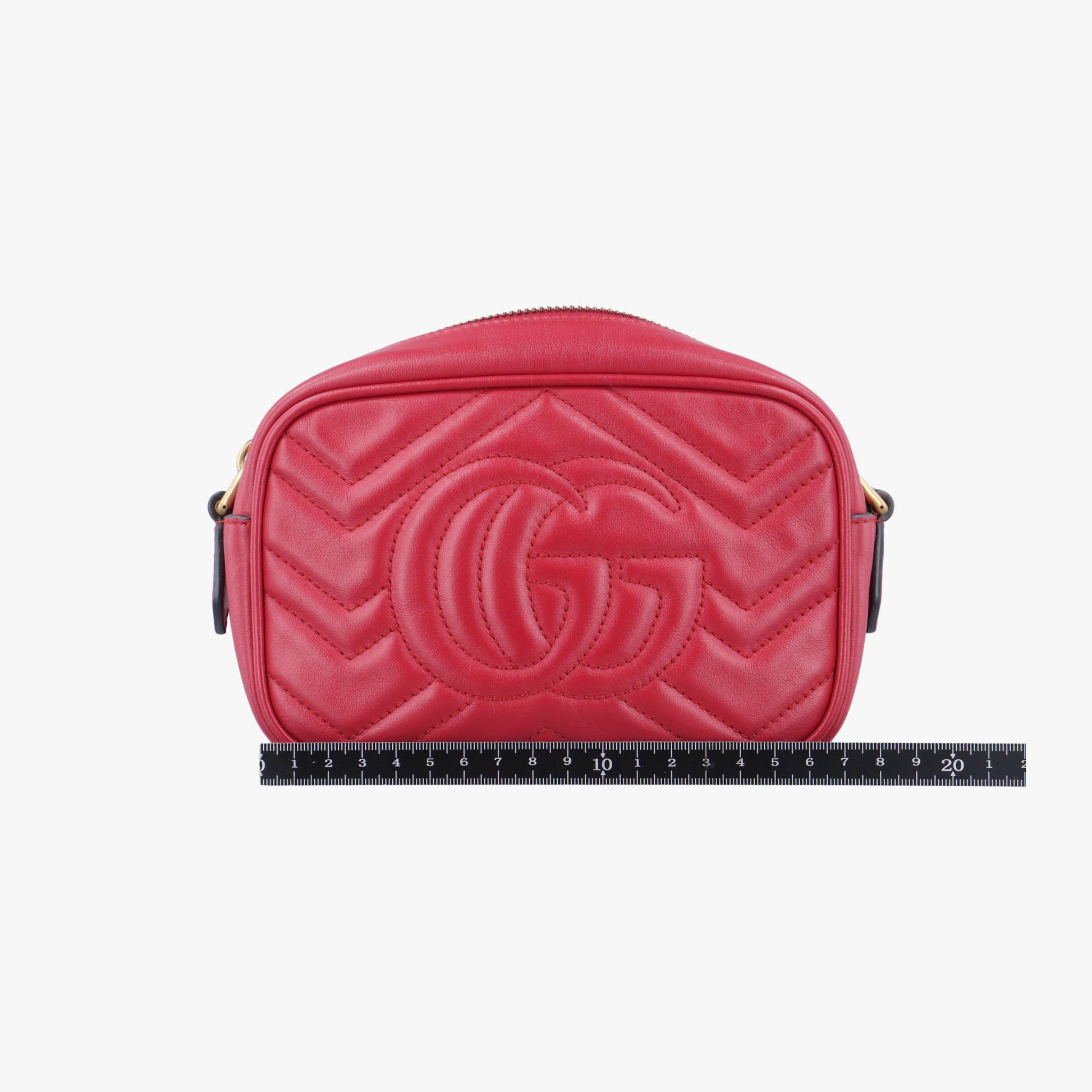 グッチ Gucci ショルダーバッグ レディース GGマーモント レッド レザー 448065 I024131542