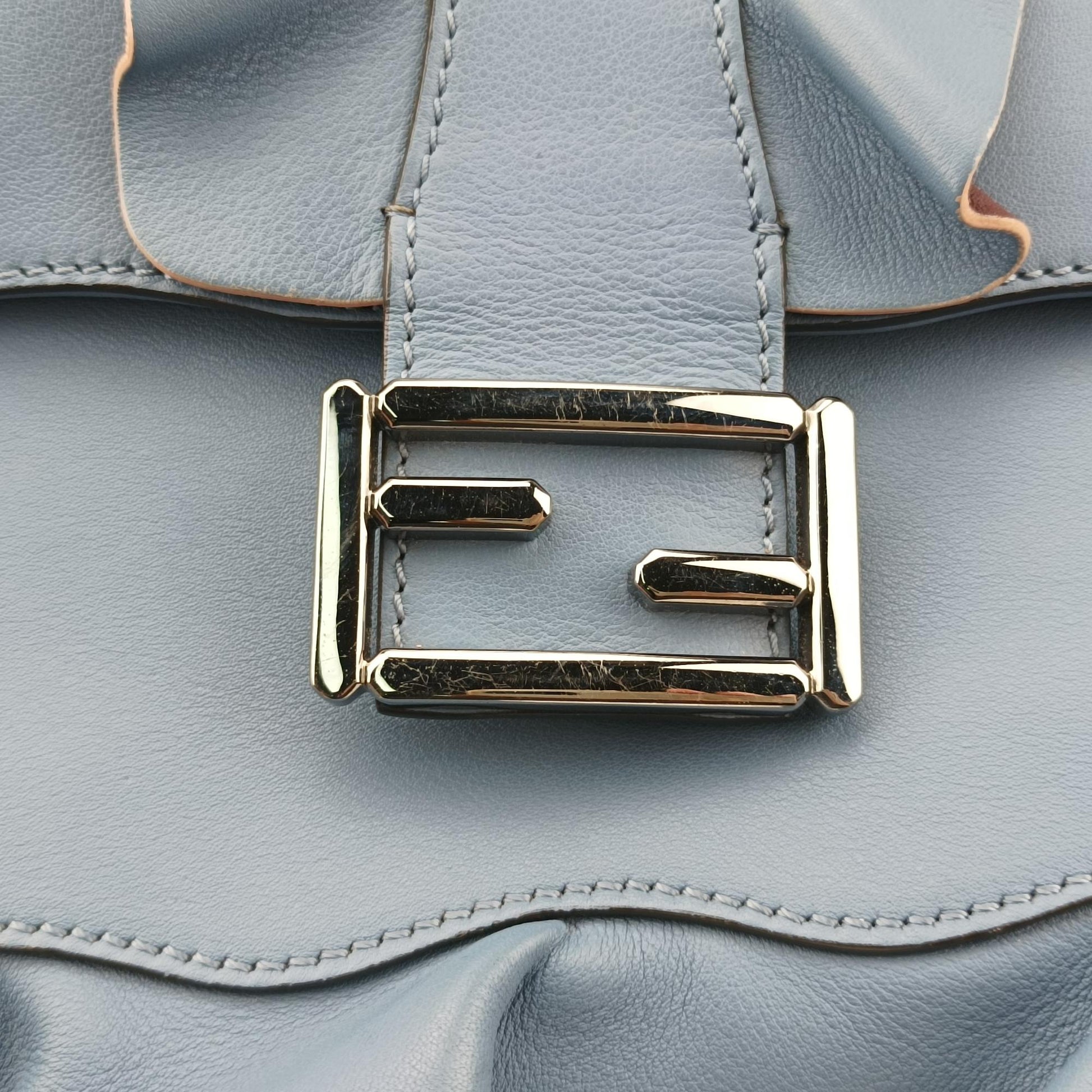 フェンディ Fendi ショルダーバッグ レディース バゲット ブルー レザー 8BR600-I8L-169-10429