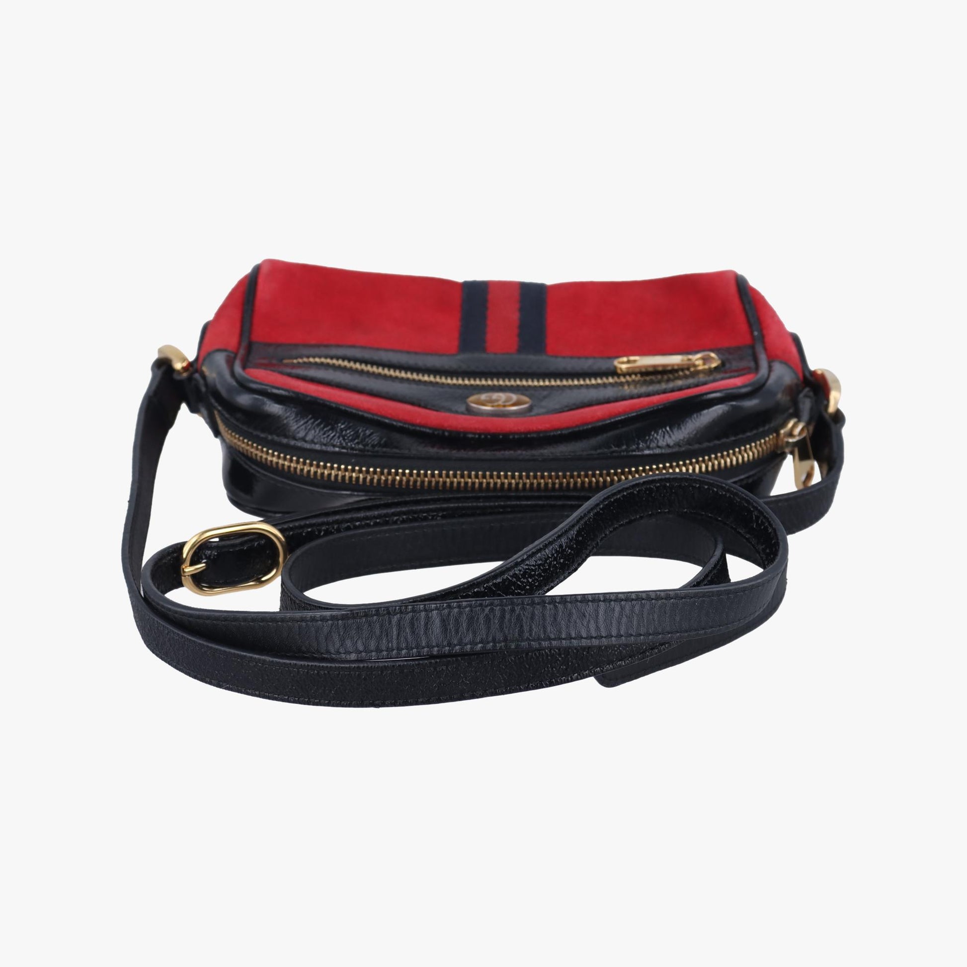 グッチ Gucci ショルダーバッグ レディース オフィディア レッド×ブラック スエード×レザー 517350