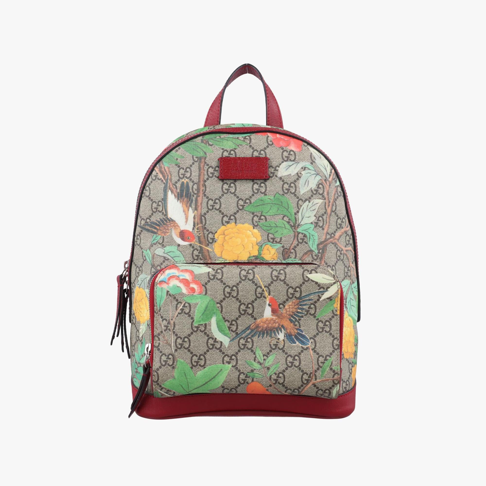 グッチ Gucci リュック/バックパック レディース GGスプリームティアン ベージュ×レッド×マルチ PVCコーティングキャンバス×レザー 427042 I021373812