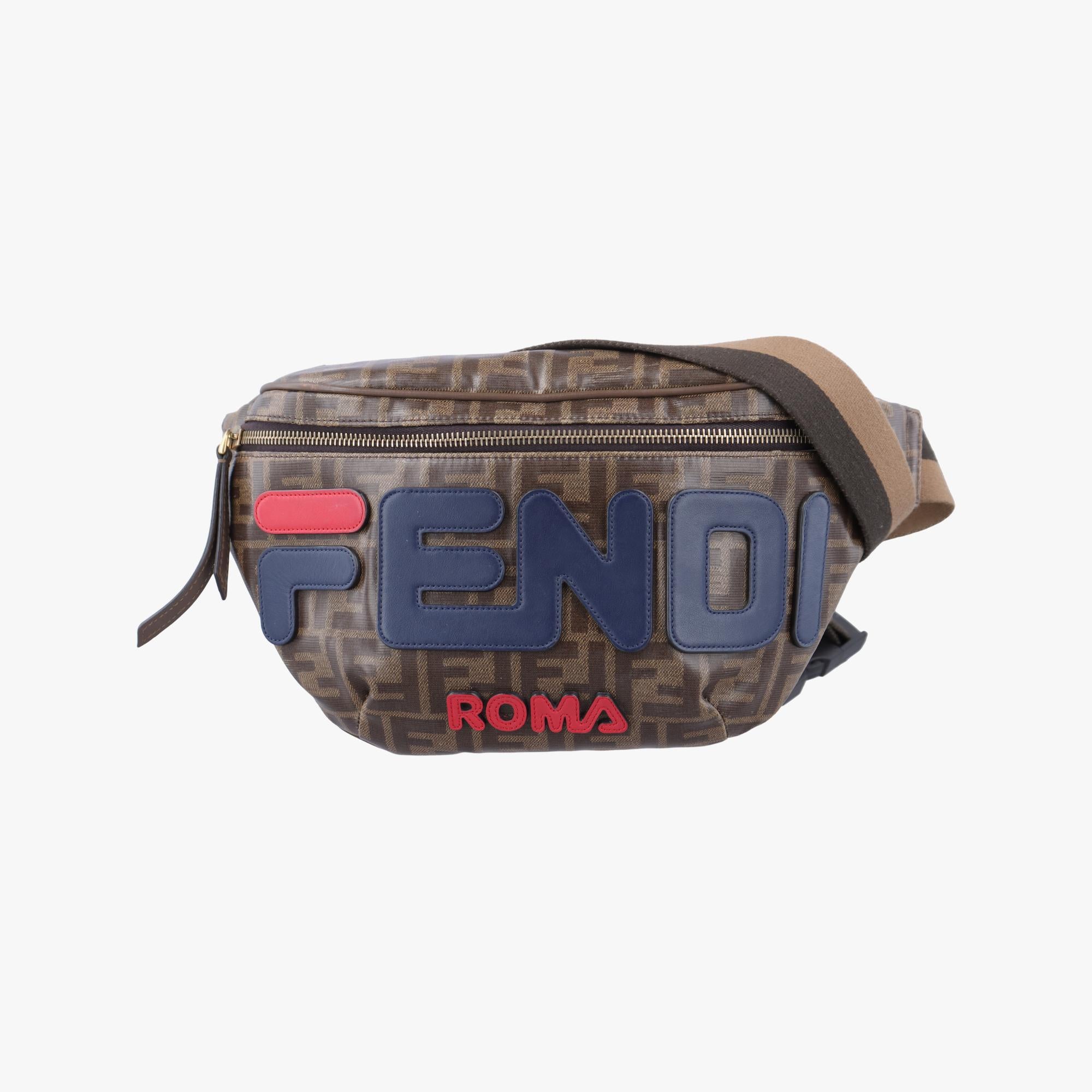 フェンディ Fendi ボディバッグ/ウェストバッグ レディース フィラコラボ ズッカ柄 マニア ブラウン PVCコーティングキャンバス 7VA434 A5N7 198-8241