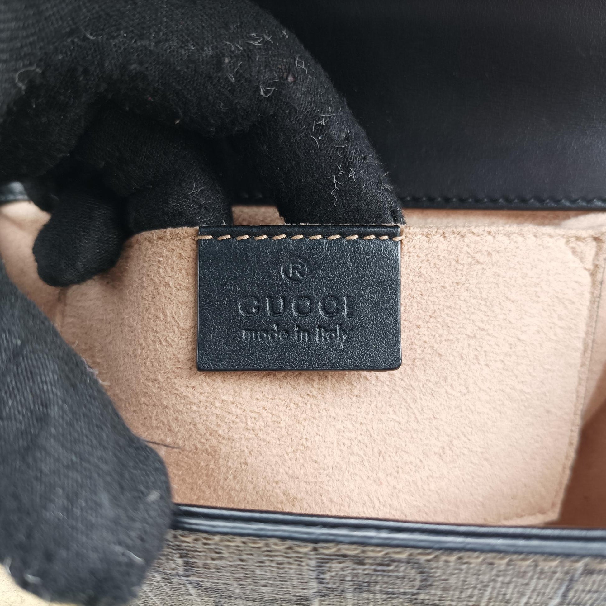 グッチ Gucci ショルダーバッグ レディース パドロック ベージュ×ブラック PVCコーティングキャンバス×レザー 432182 I022957987