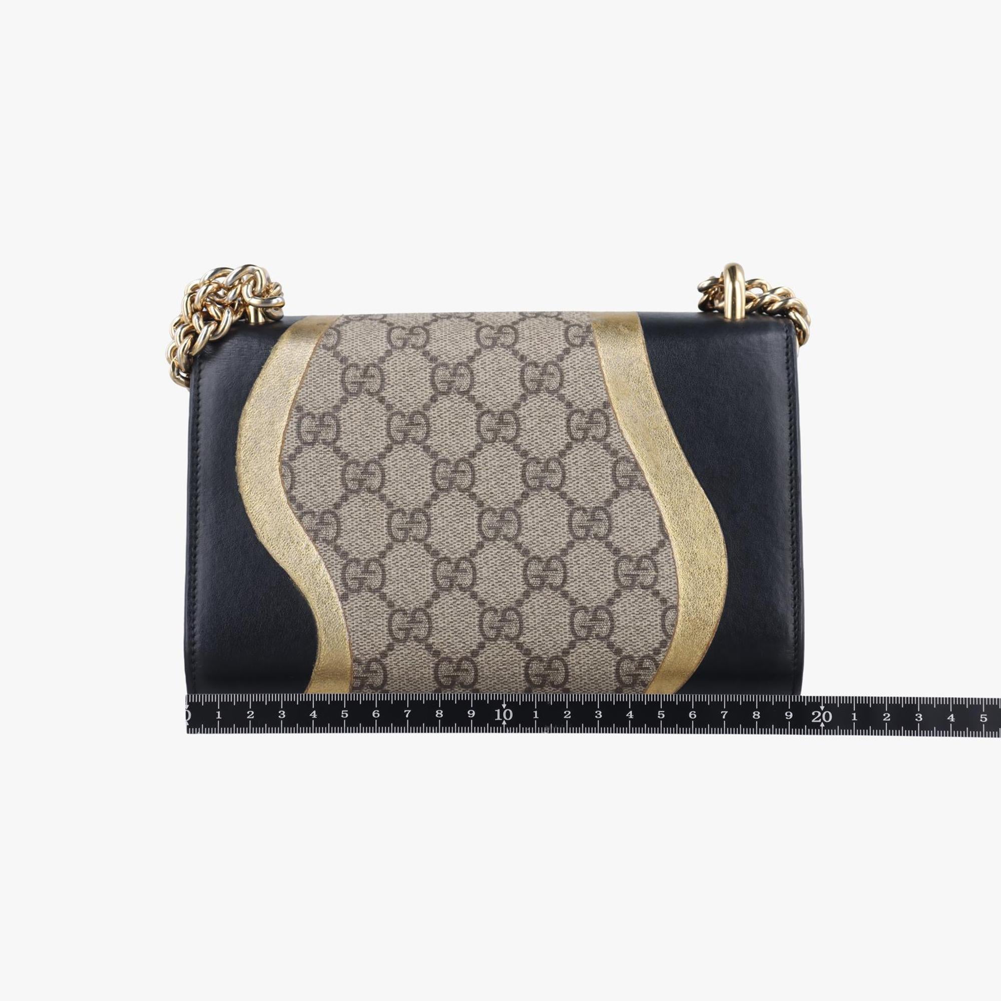 グッチ Gucci ショルダーバッグ レディース パドロック ベージュ×ブラック PVCコーティングキャンバス×レザー 432182 I022957987