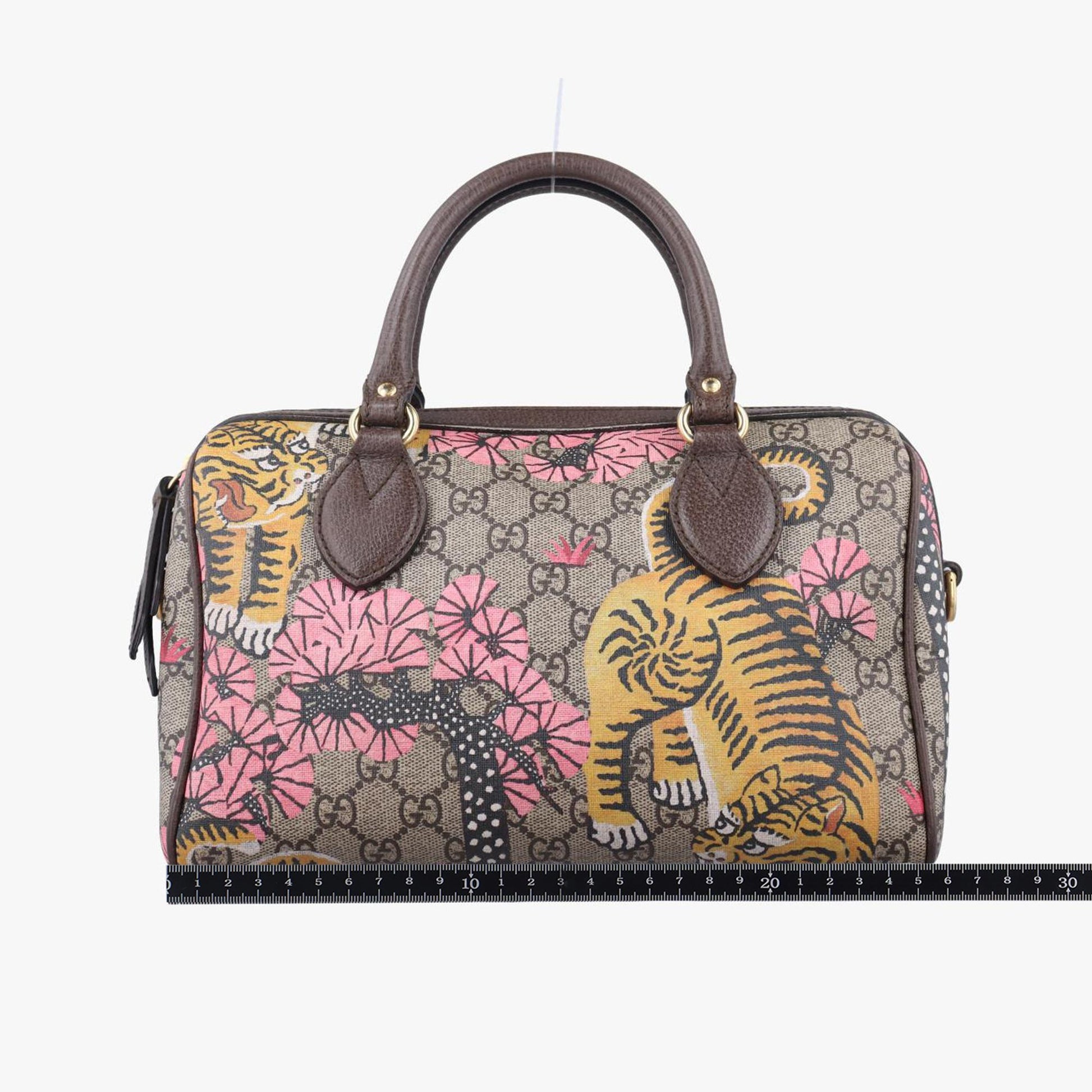 グッチ Gucci ボストンバッグ レディース ベンガルプリント タイガー ベージュ×マルチ PVCコーティングキャンバス×レザー 409529 H020626329