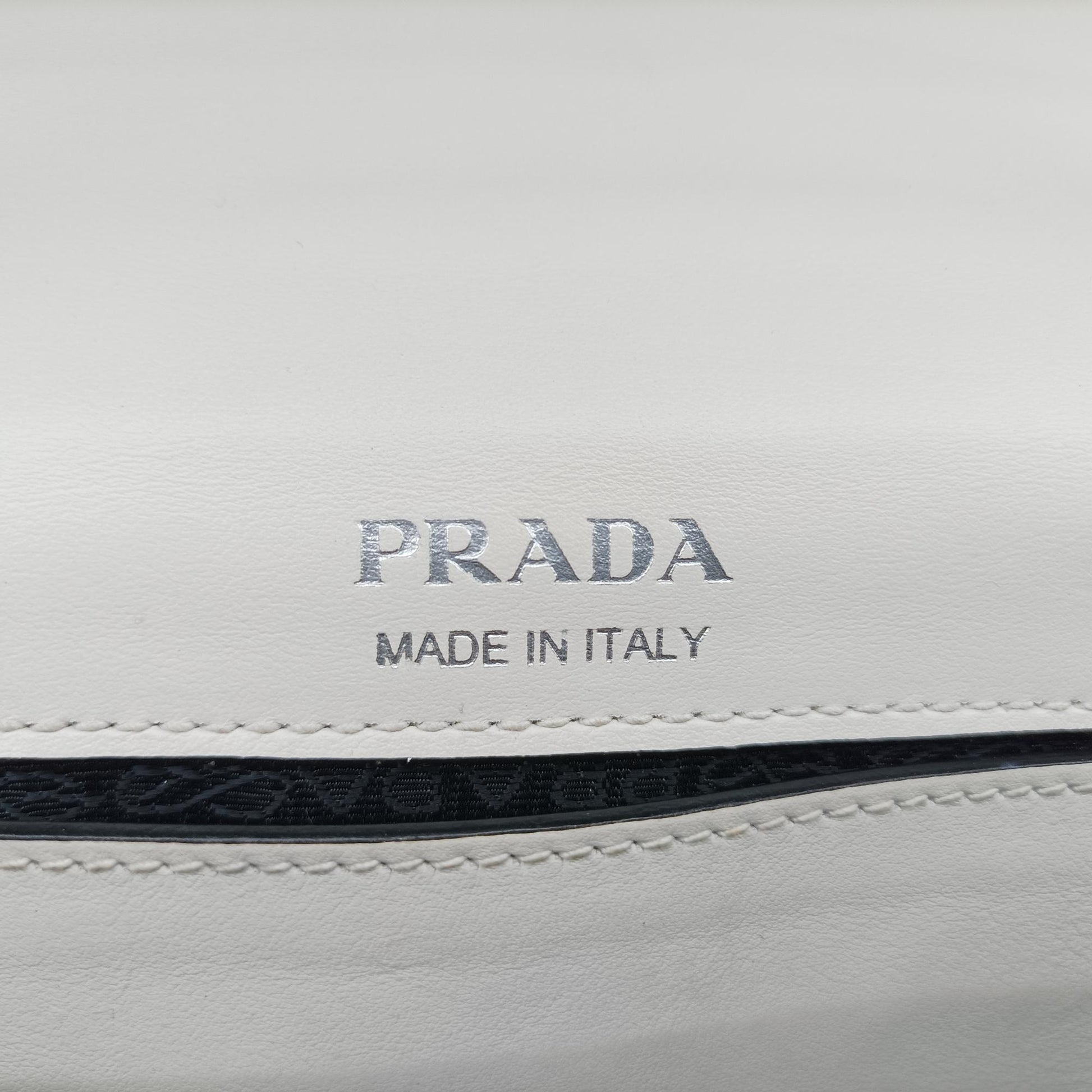 プラダ Prada ショルダーバッグ レディース プレックス　リボン ホワイト レザー 25