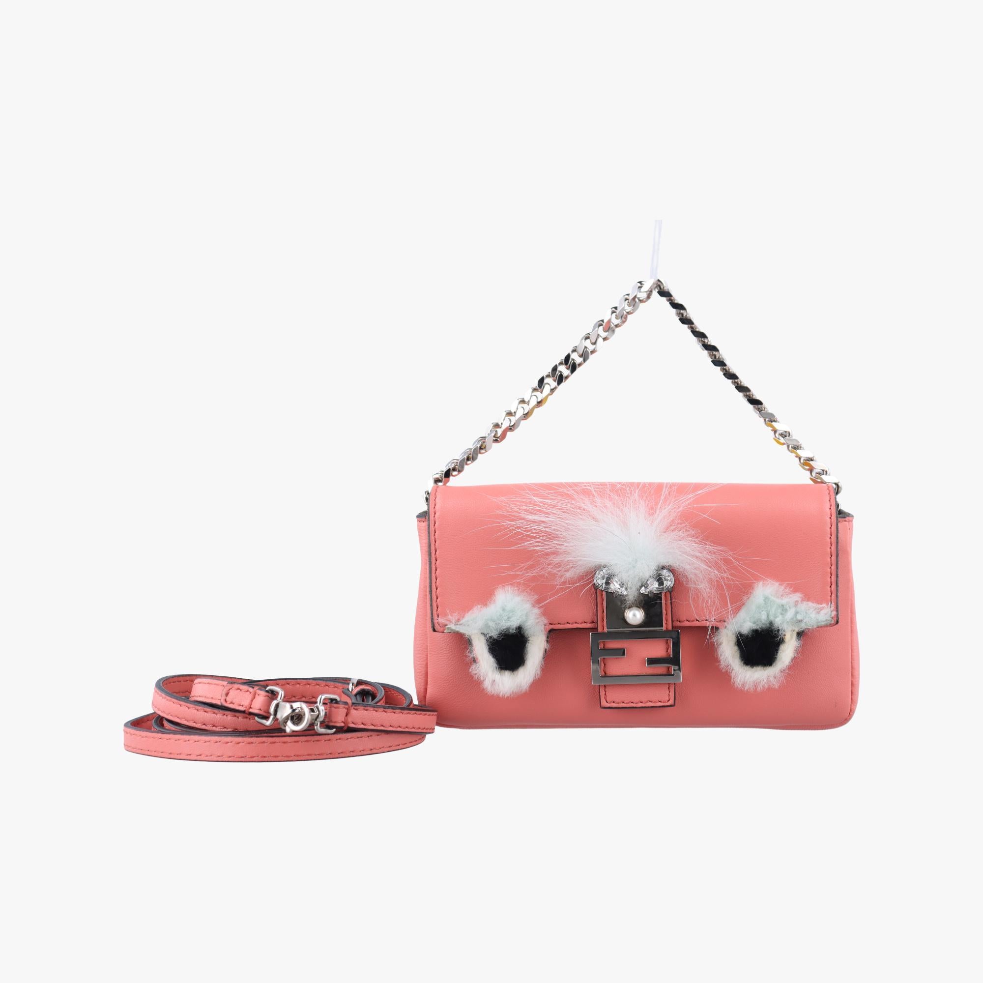 フェンディ Fendi ショルダーバッグ レディース モンスターマイクロバケット ピンク レザー 8M0354-3ZQ-159-9290