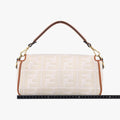 フェンディ Fendi ショルダーバッグ レディース マンマバケット ベージュ×アイボリー キャンバス×レザー 8BR600-AC90-218-10429