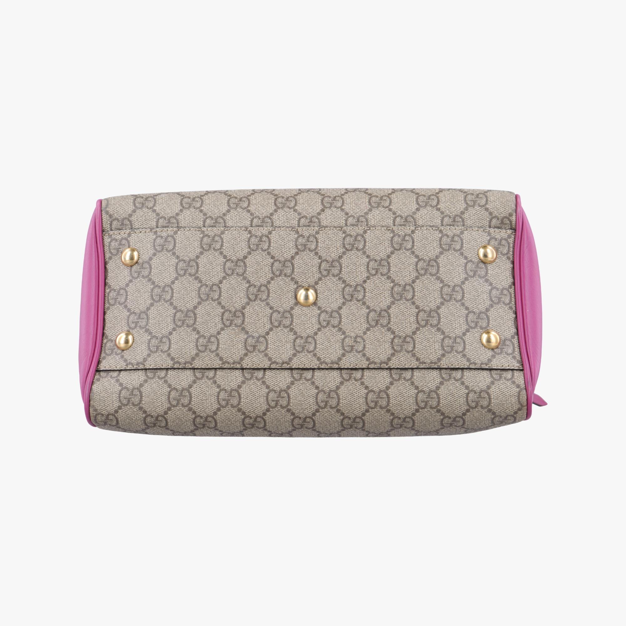 グッチ Gucci ボストンバッグ レディース GGスプリーム ベージュ xレッド xピンク PVCコーティングキャンバス×レザー 409529 I019161256