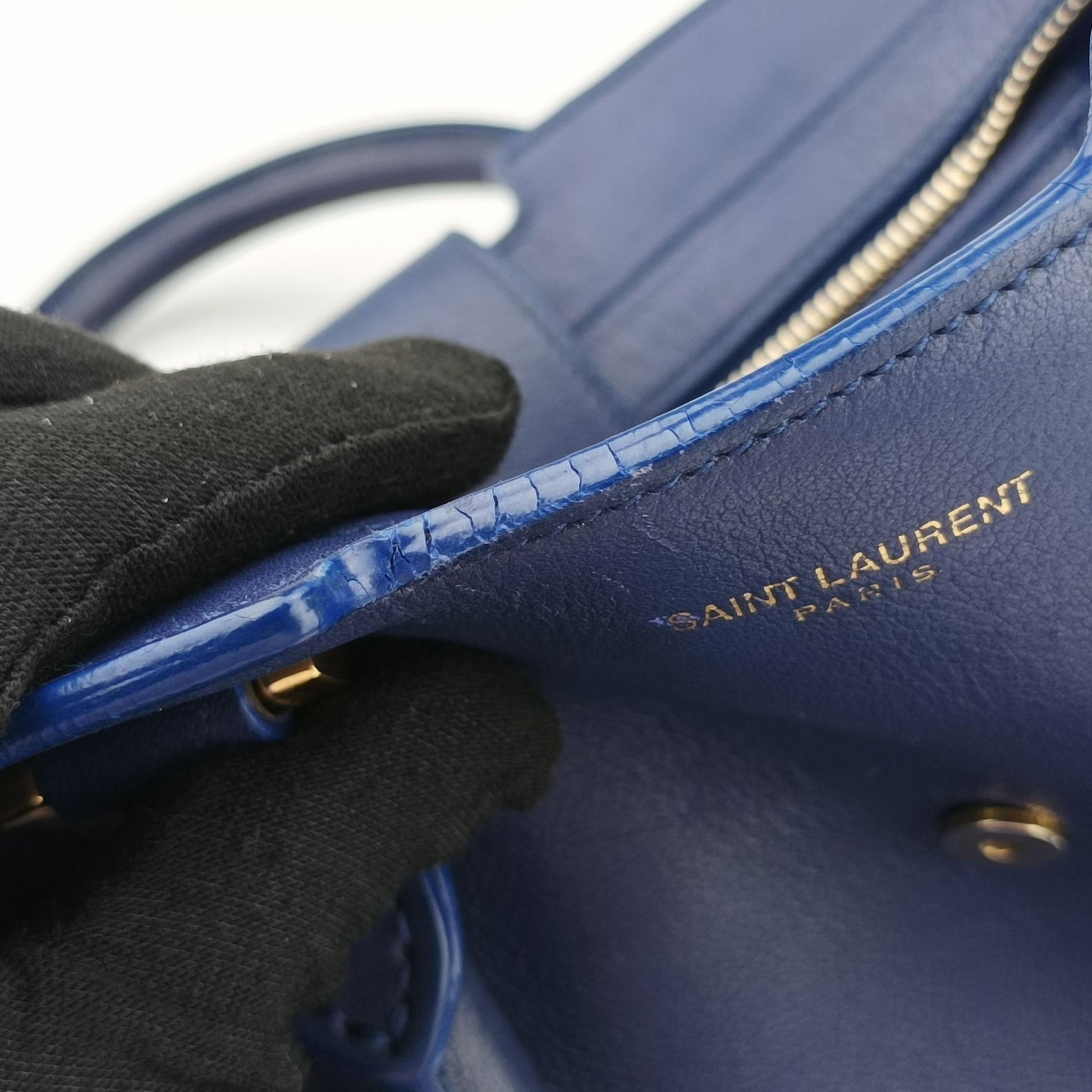 イヴサンローラン Yves saint Laurent ショルダーバッグ レディース Yライン　プチカバス ブルー レザー 311210.527066