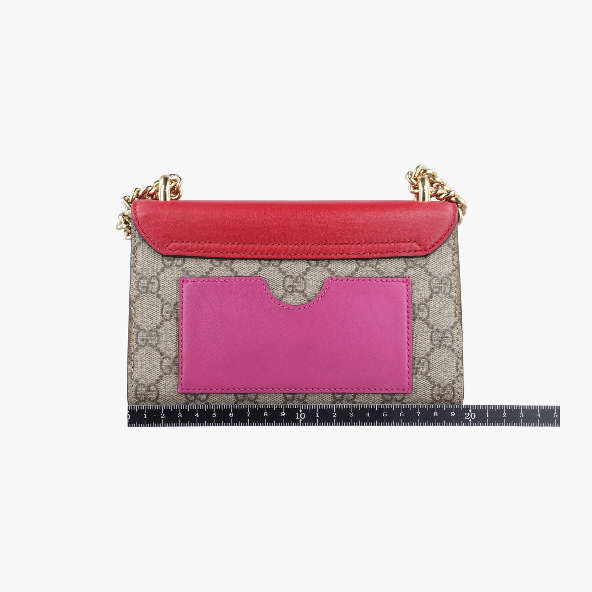 グッチ Gucci ショルダーバッグ レディース パドロック ベージュ×レッド×ピンク PVCコーティングキャンバス×レザー 409487 B019223745