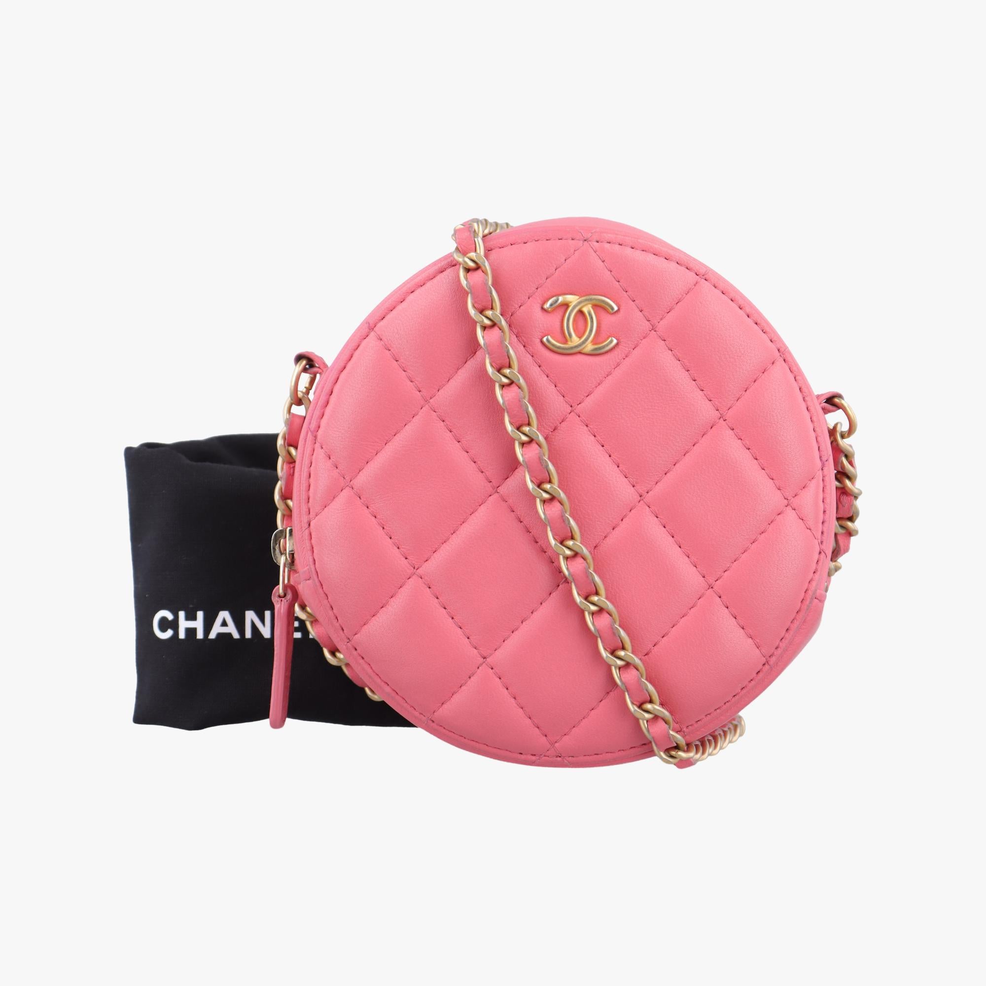 シャネル Chanel ショルダーバッグ レディース マトラッセ ラウンド ピンク ラムスキン AP1449 30934250