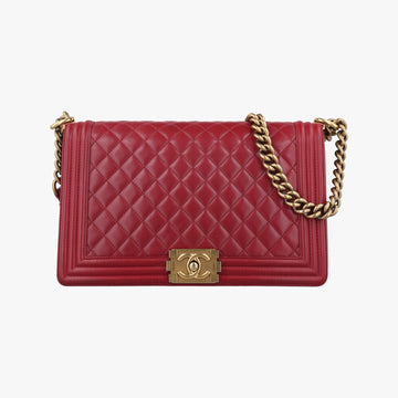 シャネル Chanel ショルダーバッグ レディース ボーイシャネル ワインレッド ラムスキン A92193 19857028