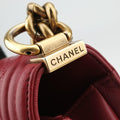 シャネル Chanel ショルダーバッグ レディース ボーイシャネル ワインレッド ラムスキン A92193 19857028