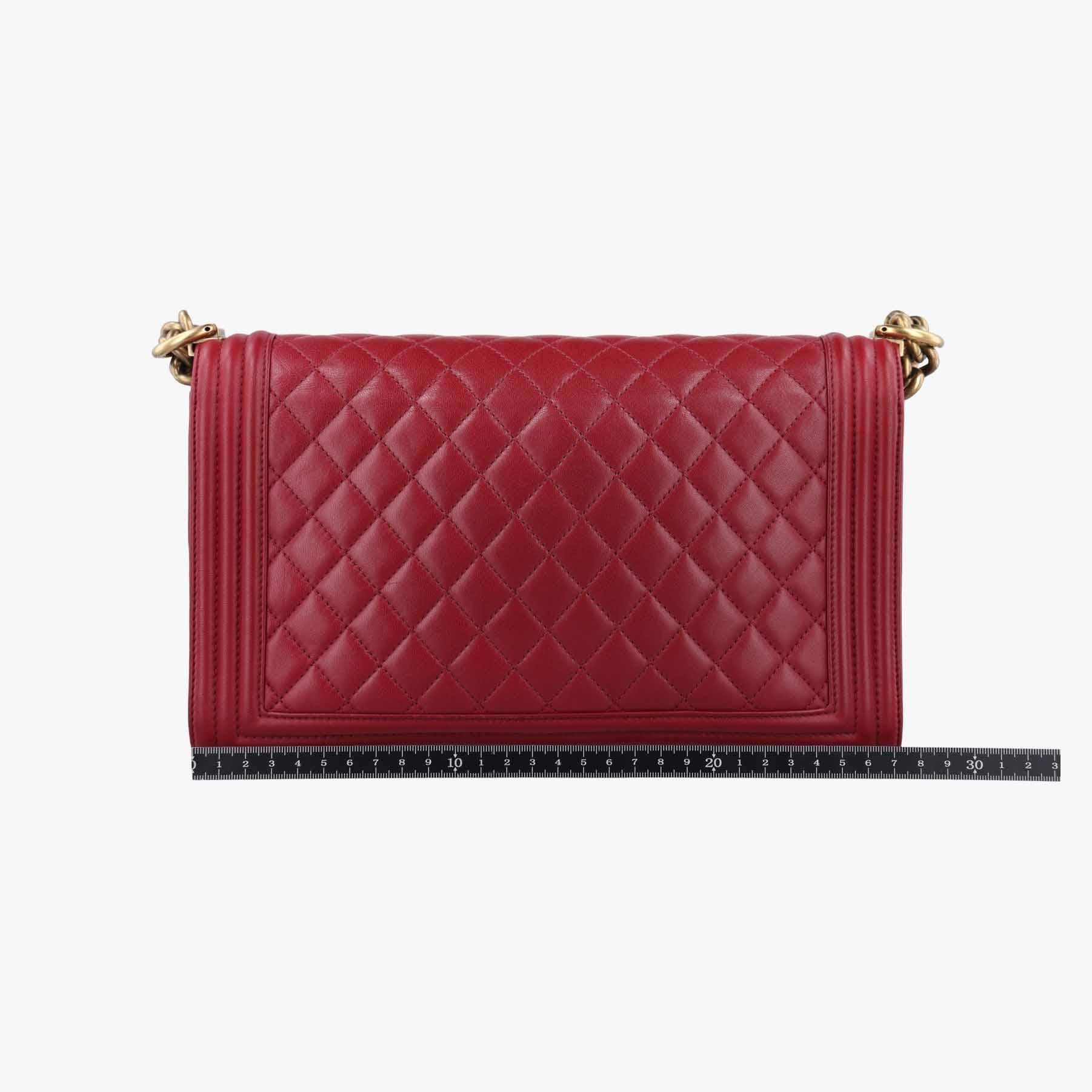 シャネル Chanel ショルダーバッグ レディース ボーイシャネル ワインレッド ラムスキン A92193 19857028