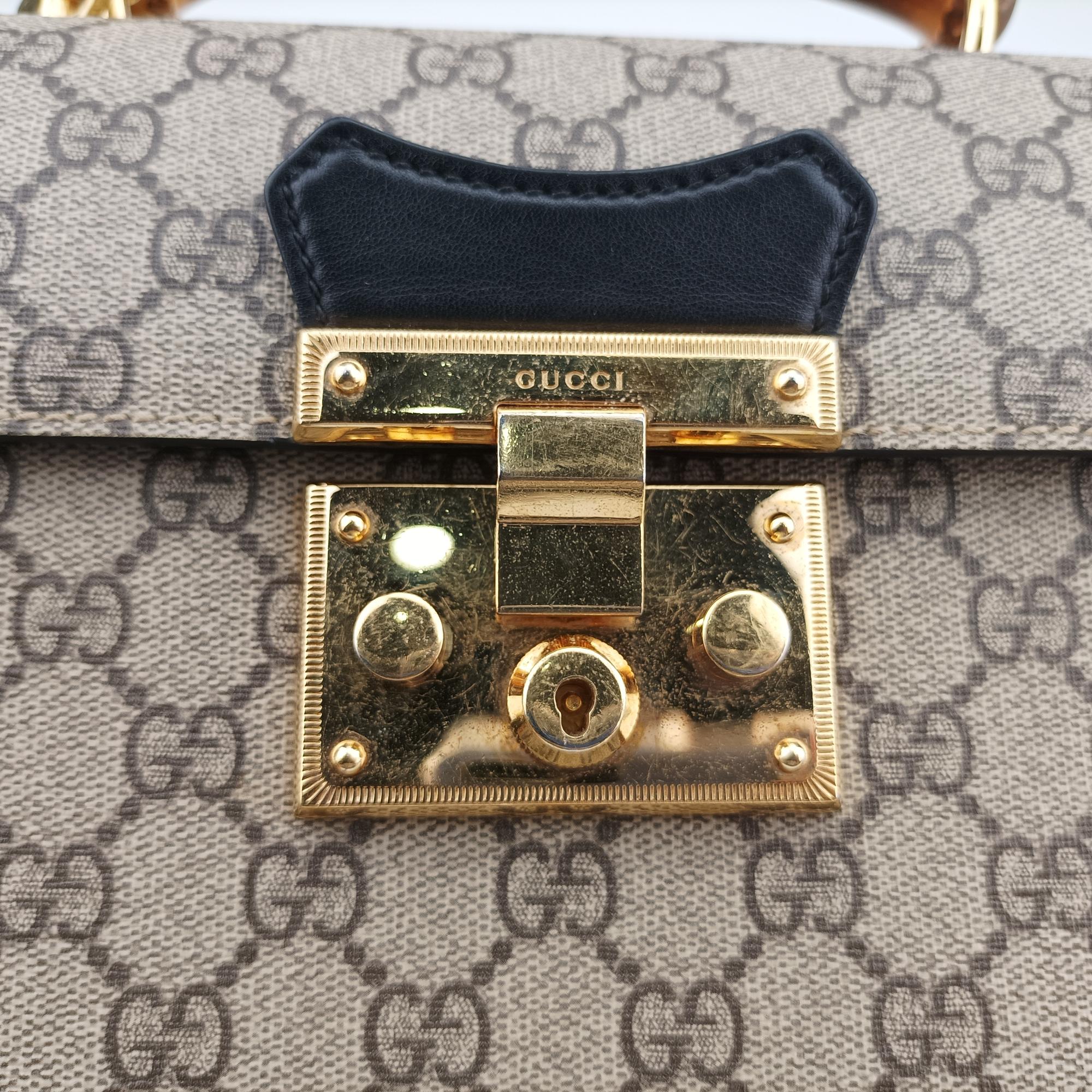 グッチ Gucci ショルダーバッグ レディース GGスプリーム　バンブー　パドロック グレー PVCコーティングキャンバス×レザー 603221 B032322563