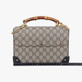 グッチ Gucci ショルダーバッグ レディース GGスプリーム　バンブー　パドロック グレー PVCコーティングキャンバス×レザー 603221 B032322563