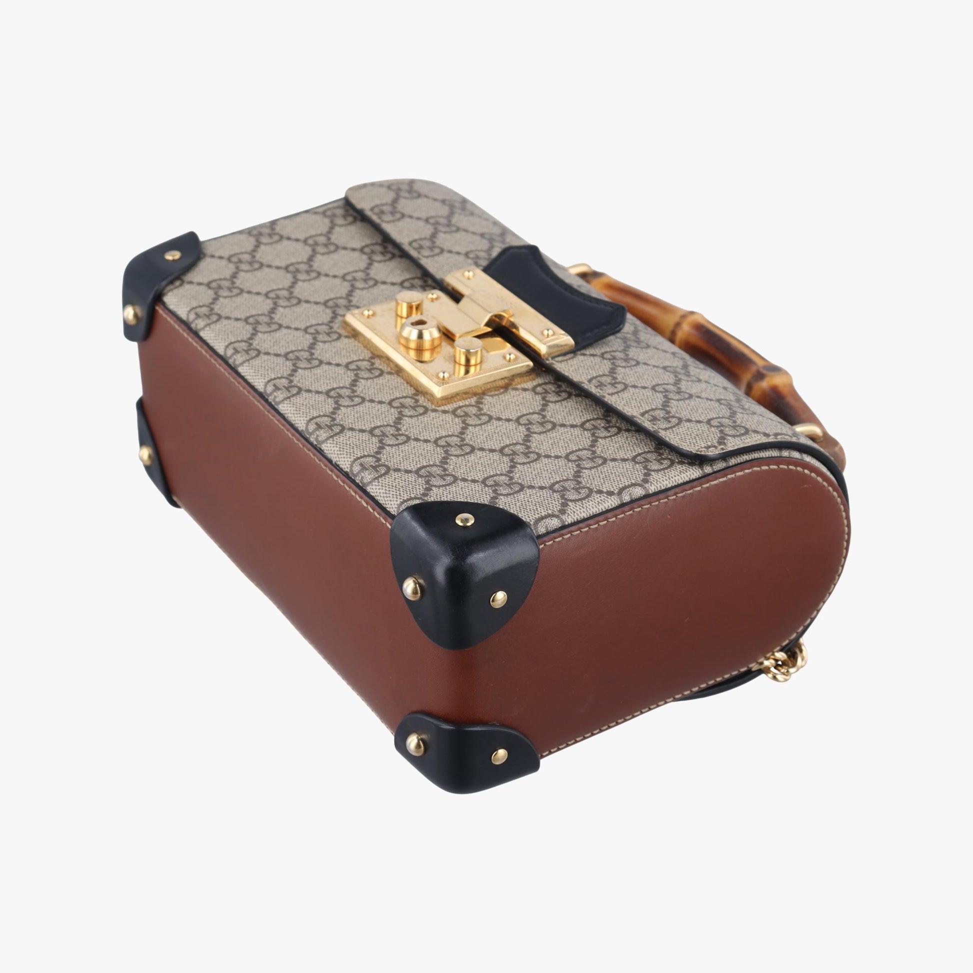 グッチ Gucci ショルダーバッグ レディース GGスプリーム　バンブー　パドロック グレー PVCコーティングキャンバス×レザー 603221 B032322563