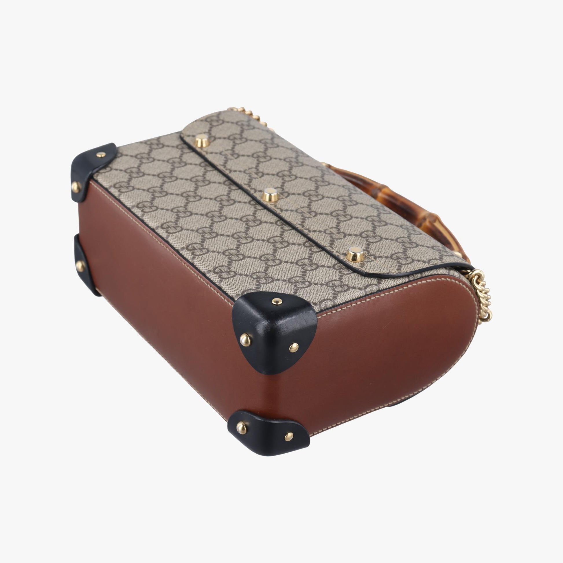 グッチ Gucci ショルダーバッグ レディース GGスプリーム　バンブー　パドロック グレー PVCコーティングキャンバス×レザー 603221 B032322563