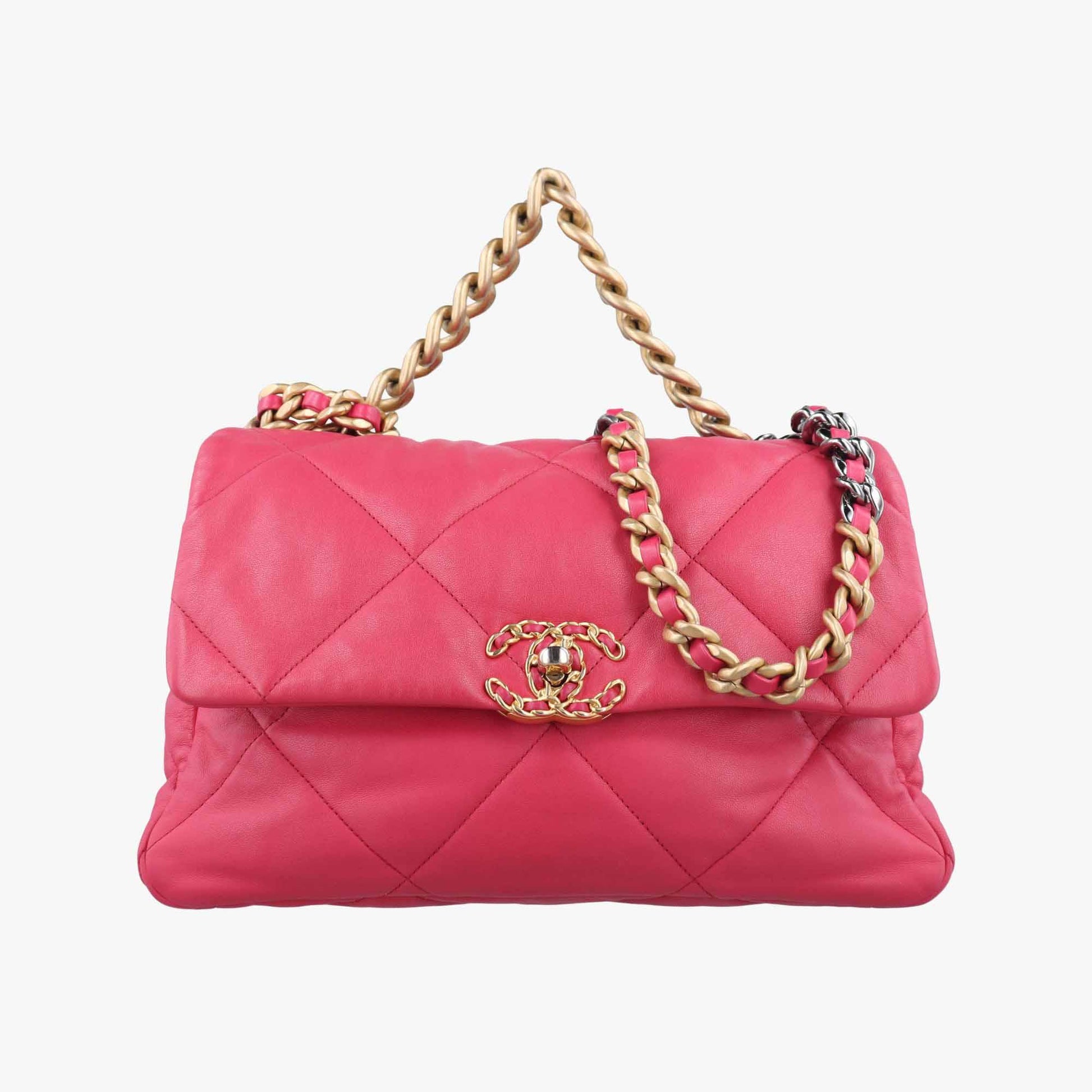 シャネル Chanel ショルダーバッグ レディース シャネル19 ローズ レッド ラムスキン AS1161 30006877