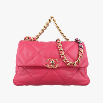 シャネル Chanel ショルダーバッグ レディース シャネル19 ローズ レッド ラムスキン AS1161 30006877