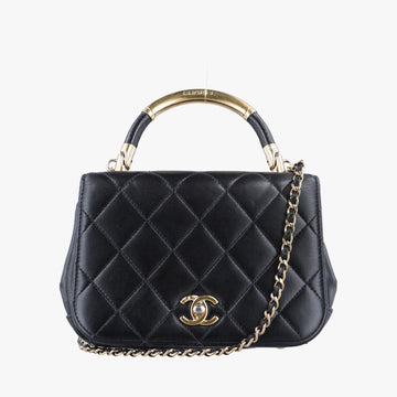 シャネル Chanel ショルダーバッグ レディース マトラッセ　ココハンドル ブラック ラムスキン A93751 23835129