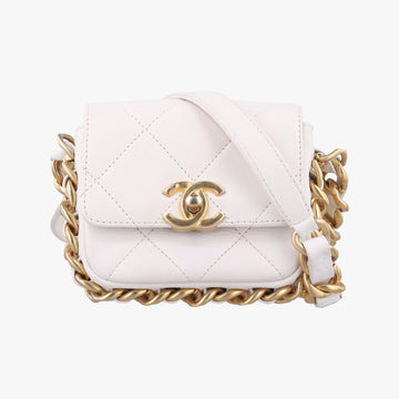 シャネル Chanel ショルダーバッグ レディース マトラッセ　ココマーク ホワイト レザー AS2833 EC934AT1