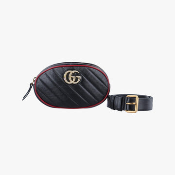 グッチ Gucci ボディバッグ/ウェストバッグ レディース GGマーモント ブラック レザー 476434 H028646074