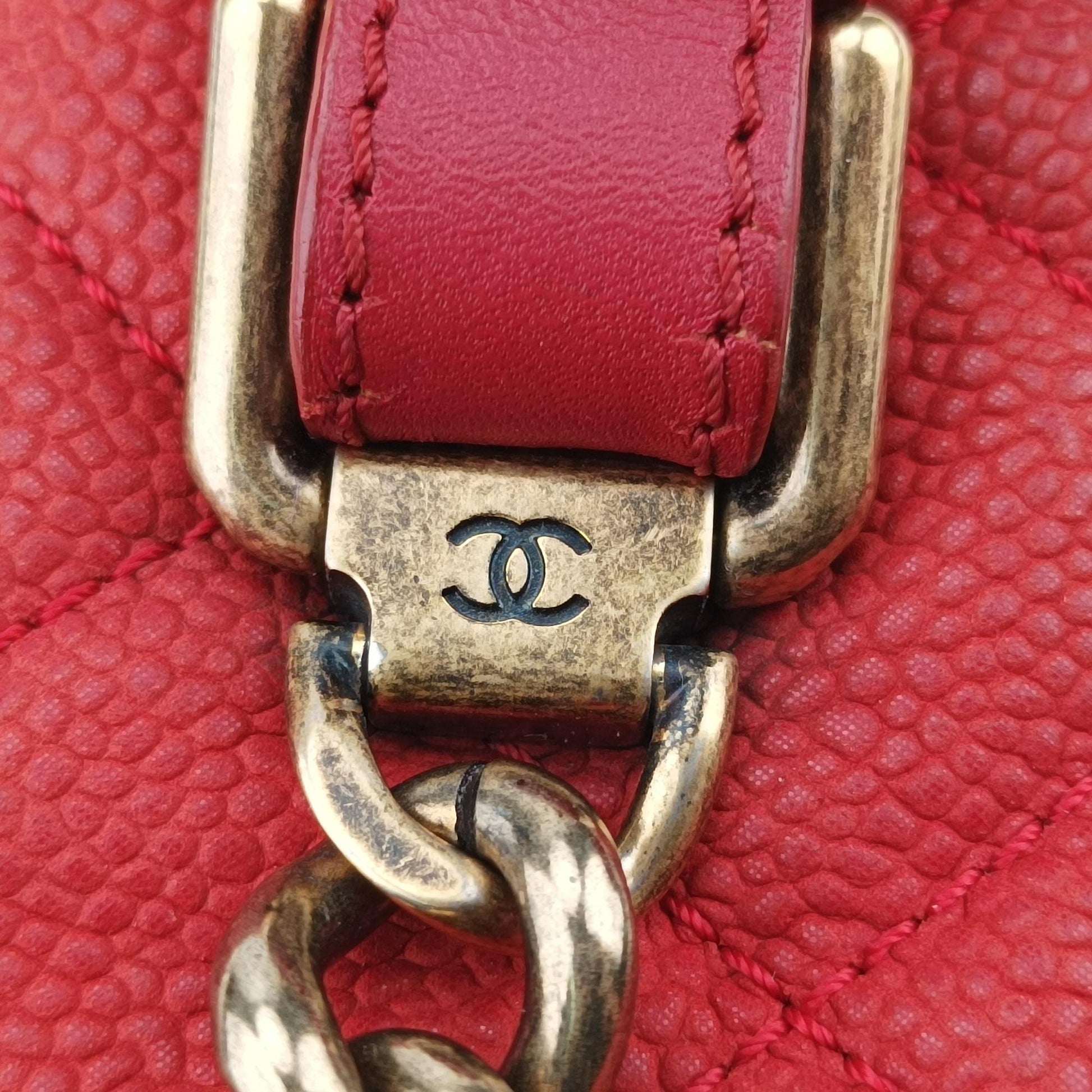 シャネル Chanel ショルダーバッグ レディース マトラッセ　ココマーク レッド キャビアスキン A67622 17845320