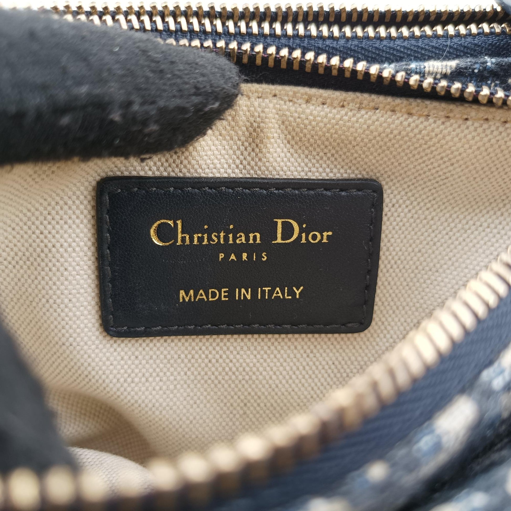 クリスチャンディオール Christian Dior ショルダーバッグ レディース サドル ブルーブラック ファブリック 12-MA-0149