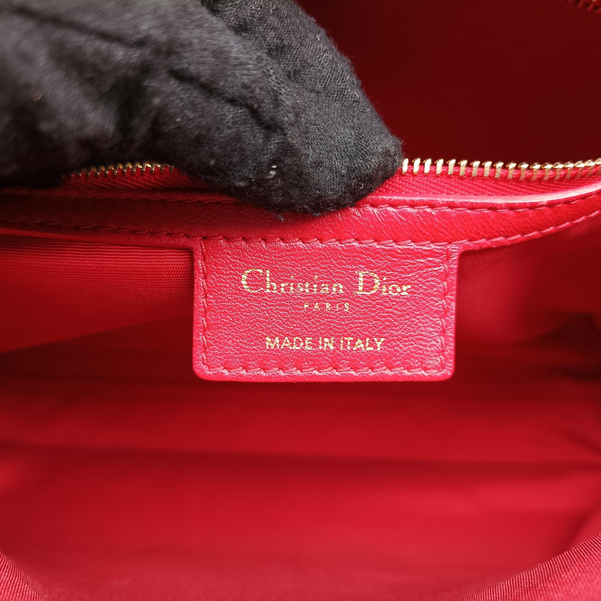 クリスチャンディオール Christian Dior ハンドバッグ レディース ディオールソフト レッド ラムスキン 01-BO-1103