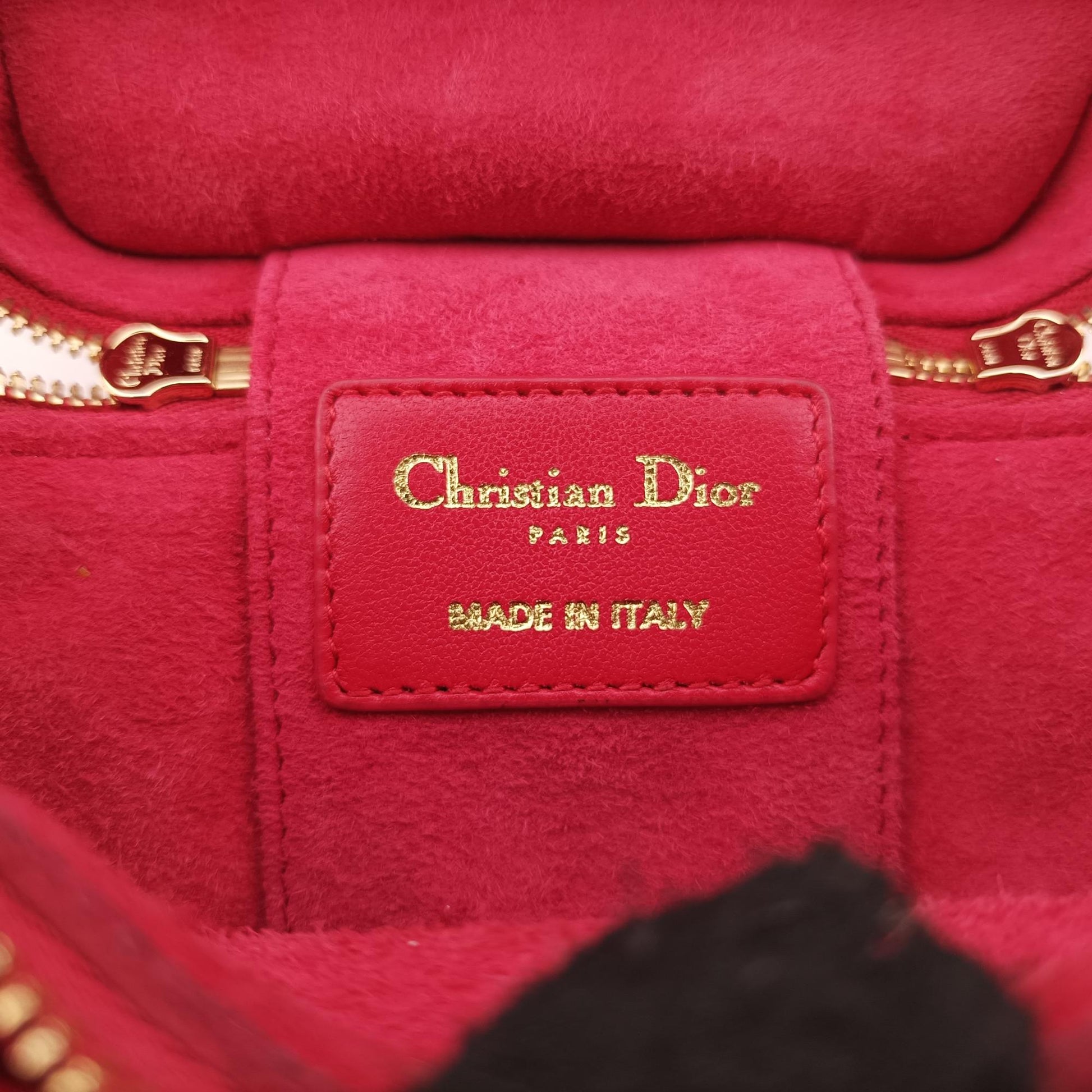 クリスチャンディオール Christian Dior ショルダーバッグ レディース レディディオール マイクロ ヴァニティ レッド ラムスキン 40-MA-0231