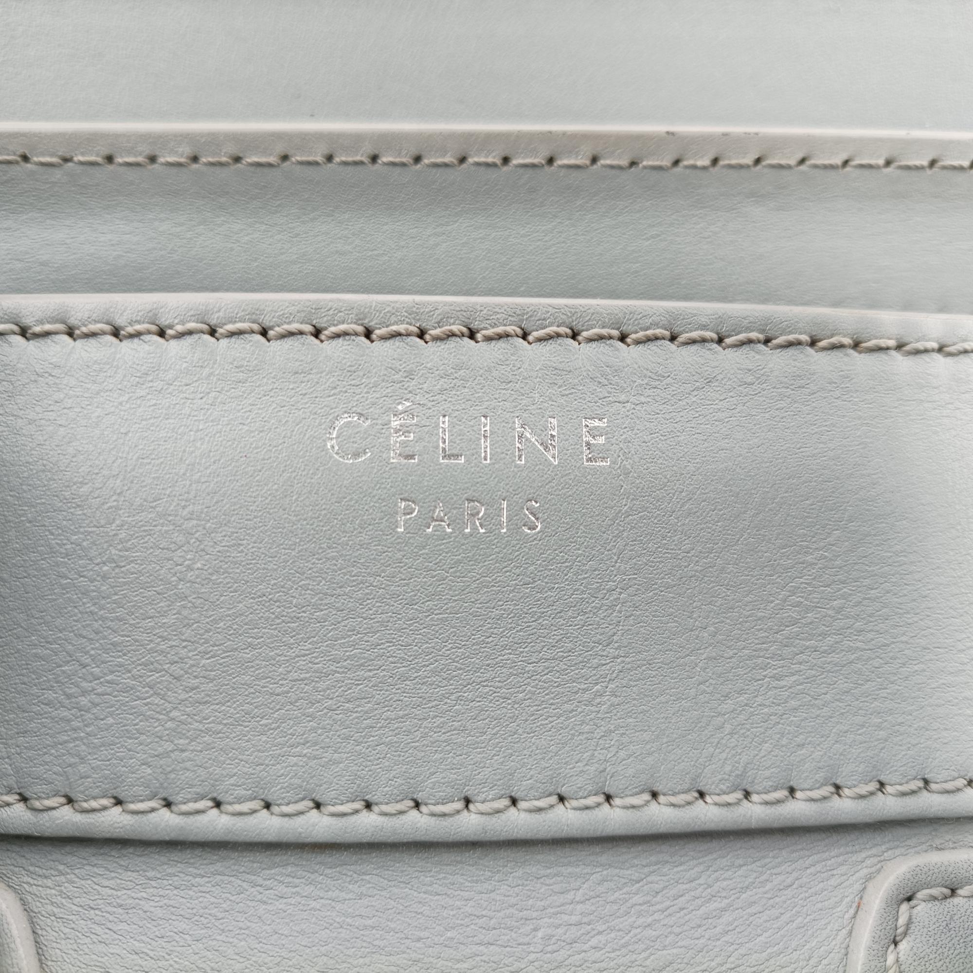 セリーヌ Celine ハンドバッグ レディース ラゲージマイクロショッパー ブルー レザー F-ZP-0153