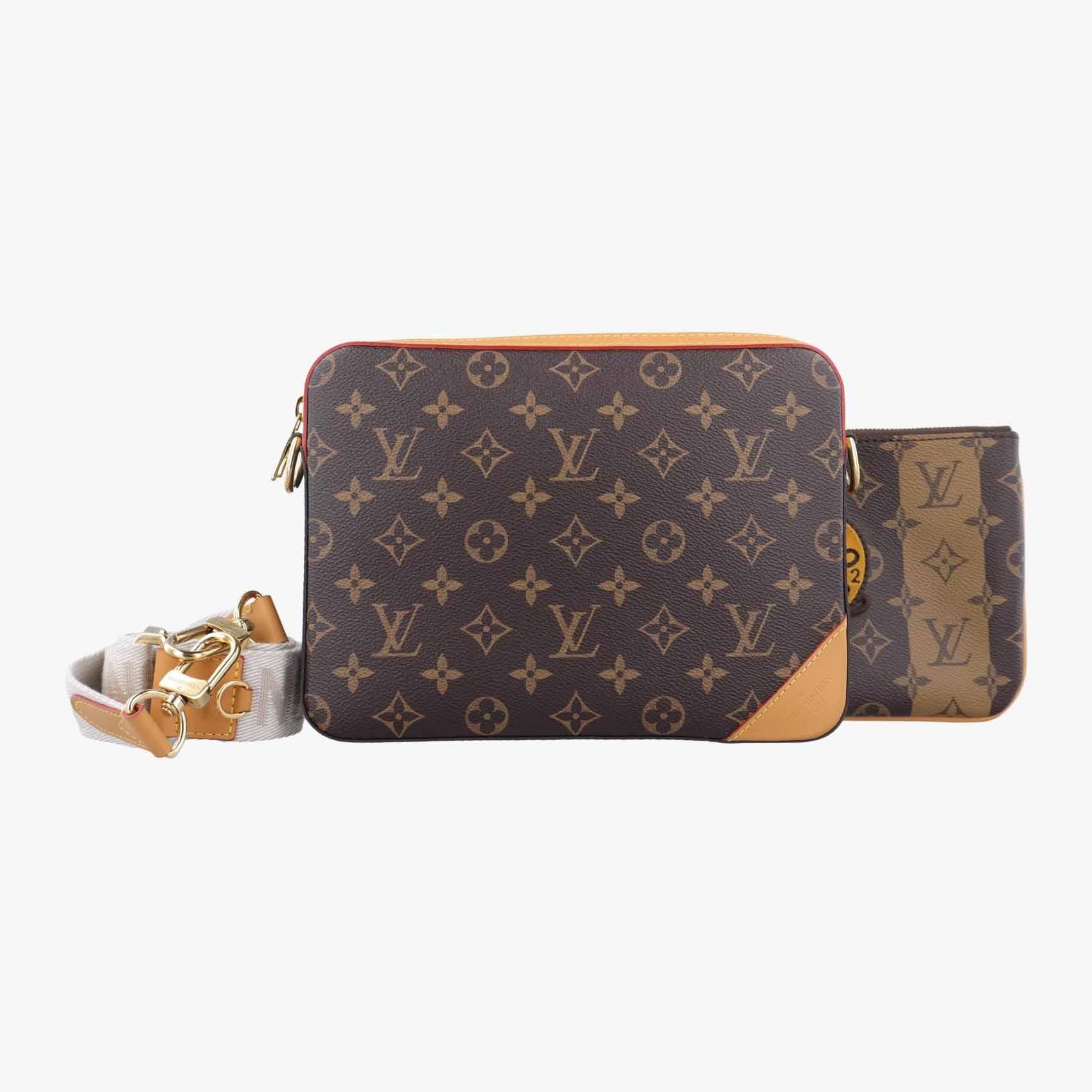 ルイヴィトン Louis Vuitton ショルダーバッグ レディース トリオ メッセンジャー ブラウン モノグラム ストライプ M45965 ICチップ