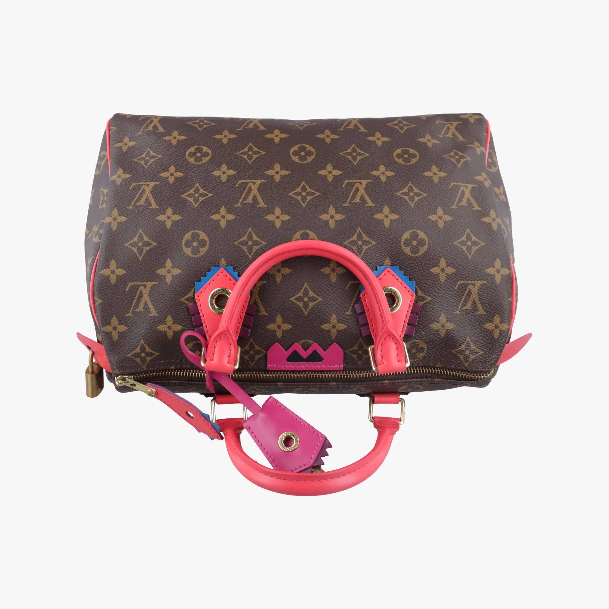 ルイヴィトン Louis Vuitton ボストンバッグ レディース スピーディ30 ブラウン モノグラム トーテム M41665 DU2155