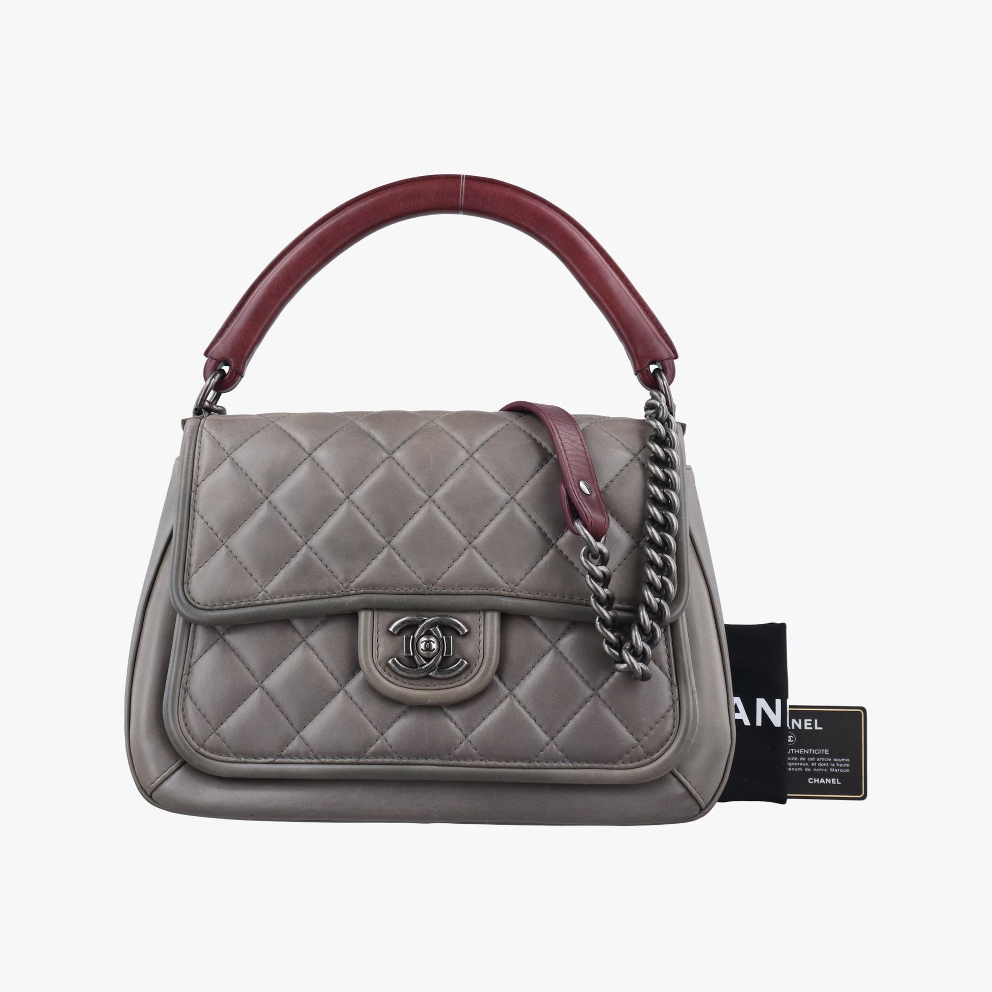 シャネル Chanel ショルダーバッグ レディース プレステージ フラップ グレー レザー A94789 21019238