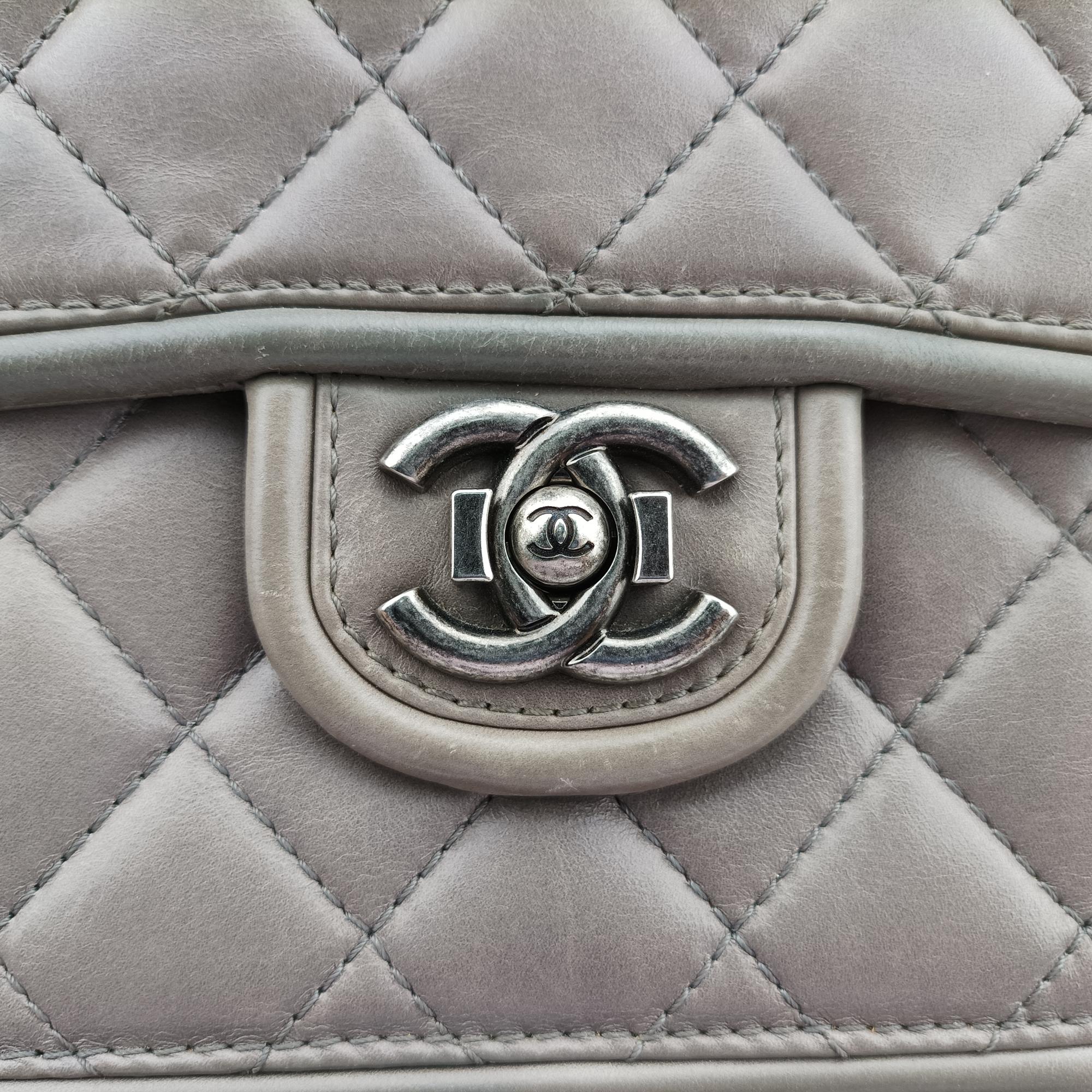 シャネル Chanel ショルダーバッグ レディース プレステージ フラップ グレー レザー A94789 21019238