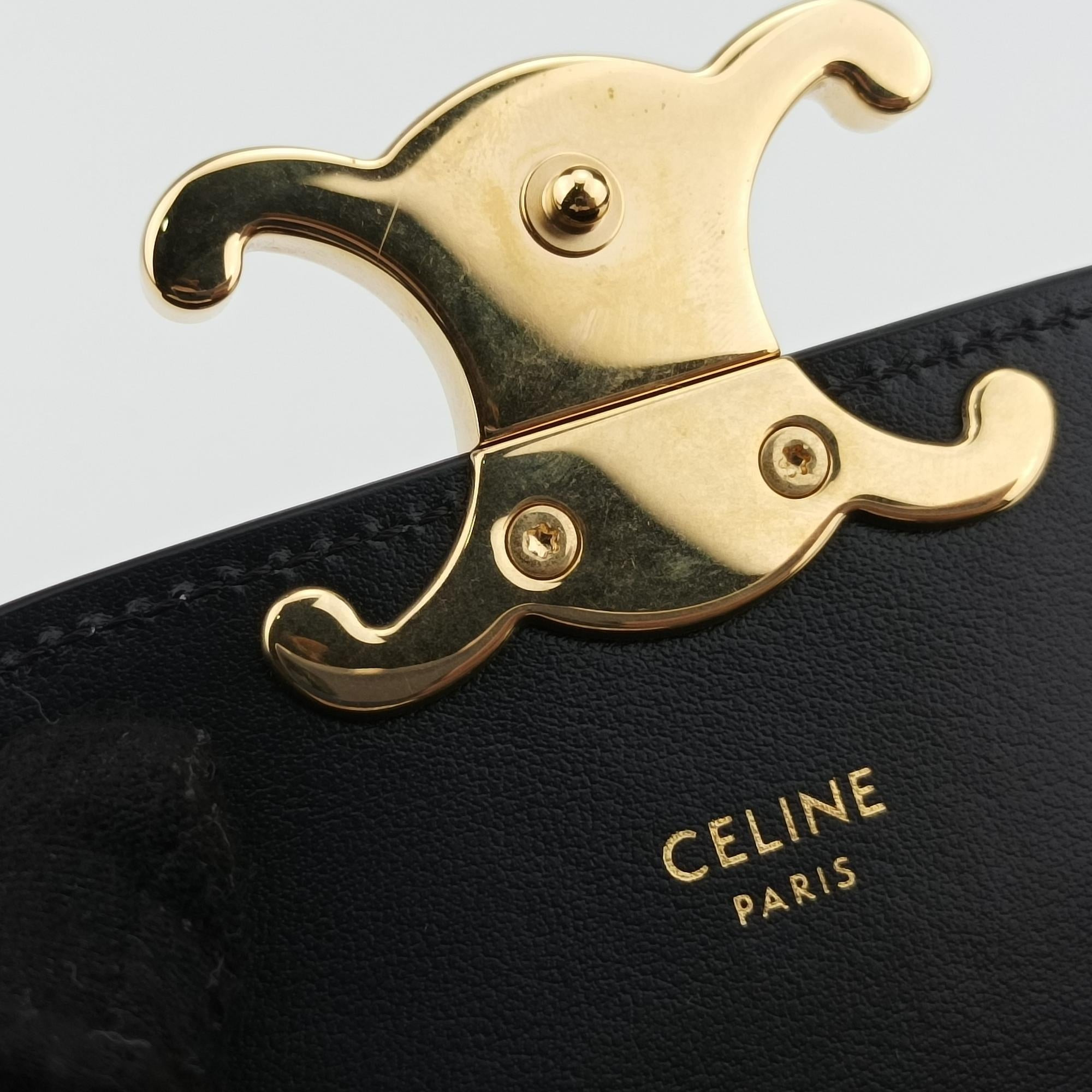 セリーヌ Celine ショルダーバッグ レディース ミニ トリオンフ ブラック レザー U-FG-0252