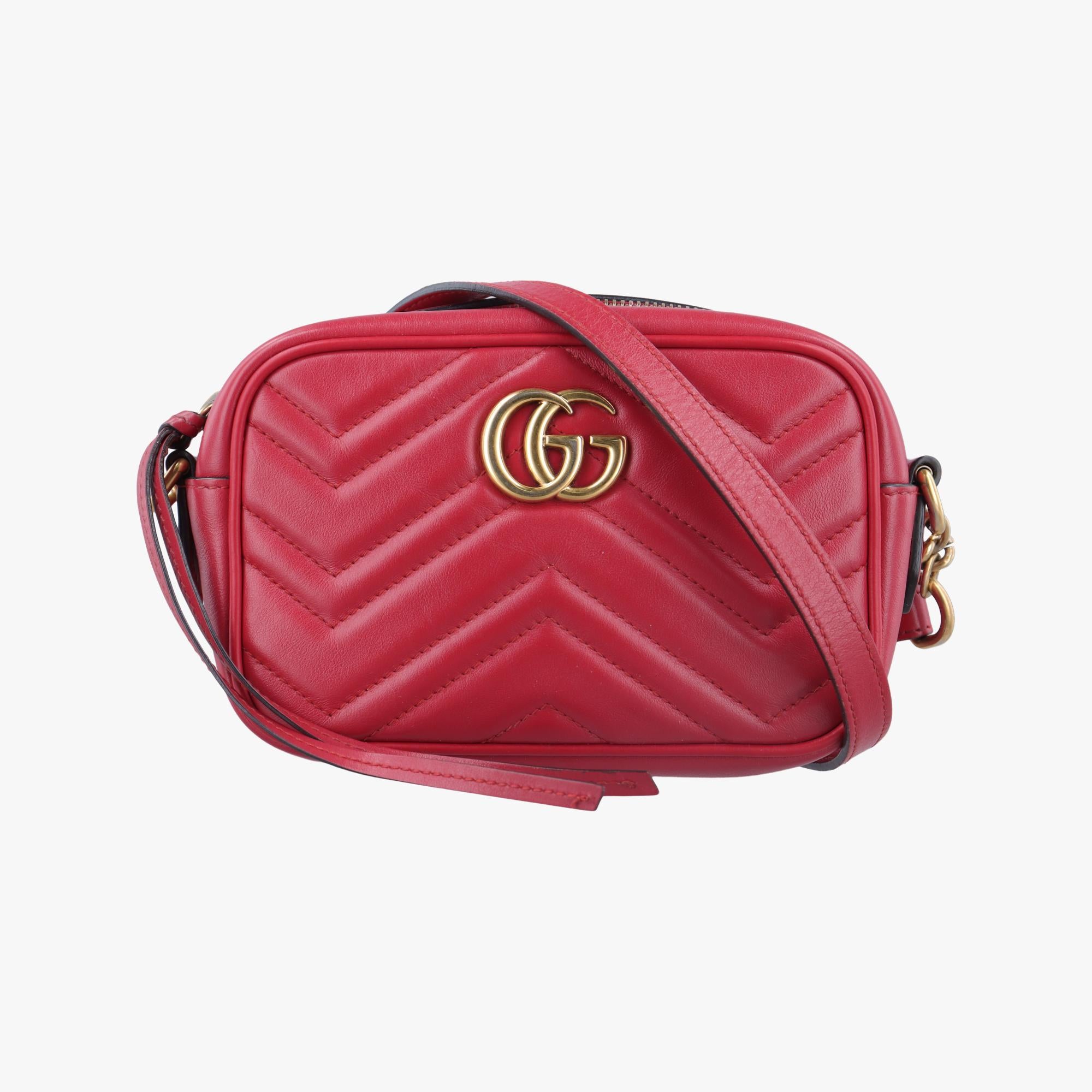 グッチ Gucci ショルダーバッグ レディース GGマーモント レッド レザー 448065 F023352491